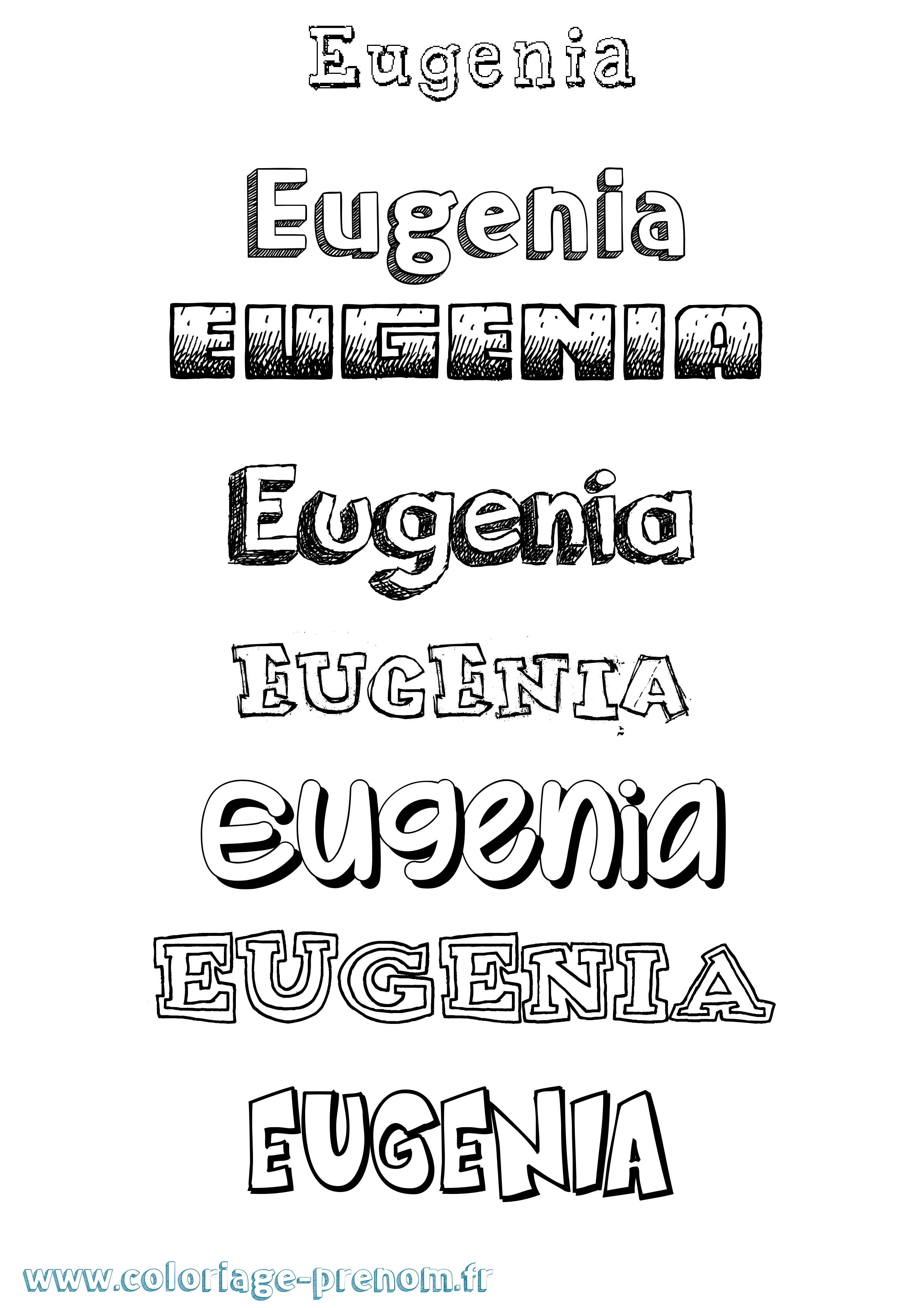 Coloriage prénom Eugenia Dessiné