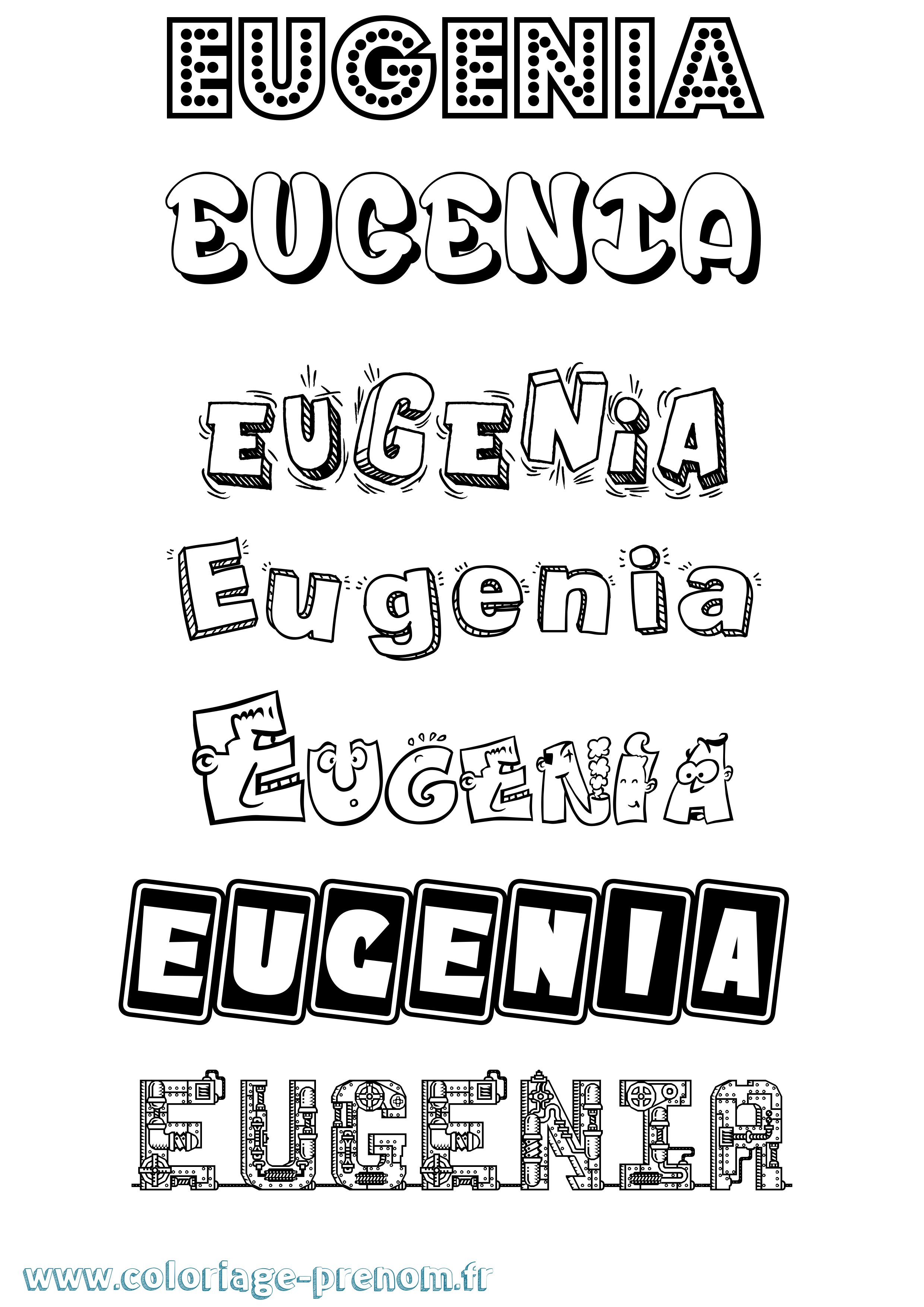 Coloriage prénom Eugenia Fun