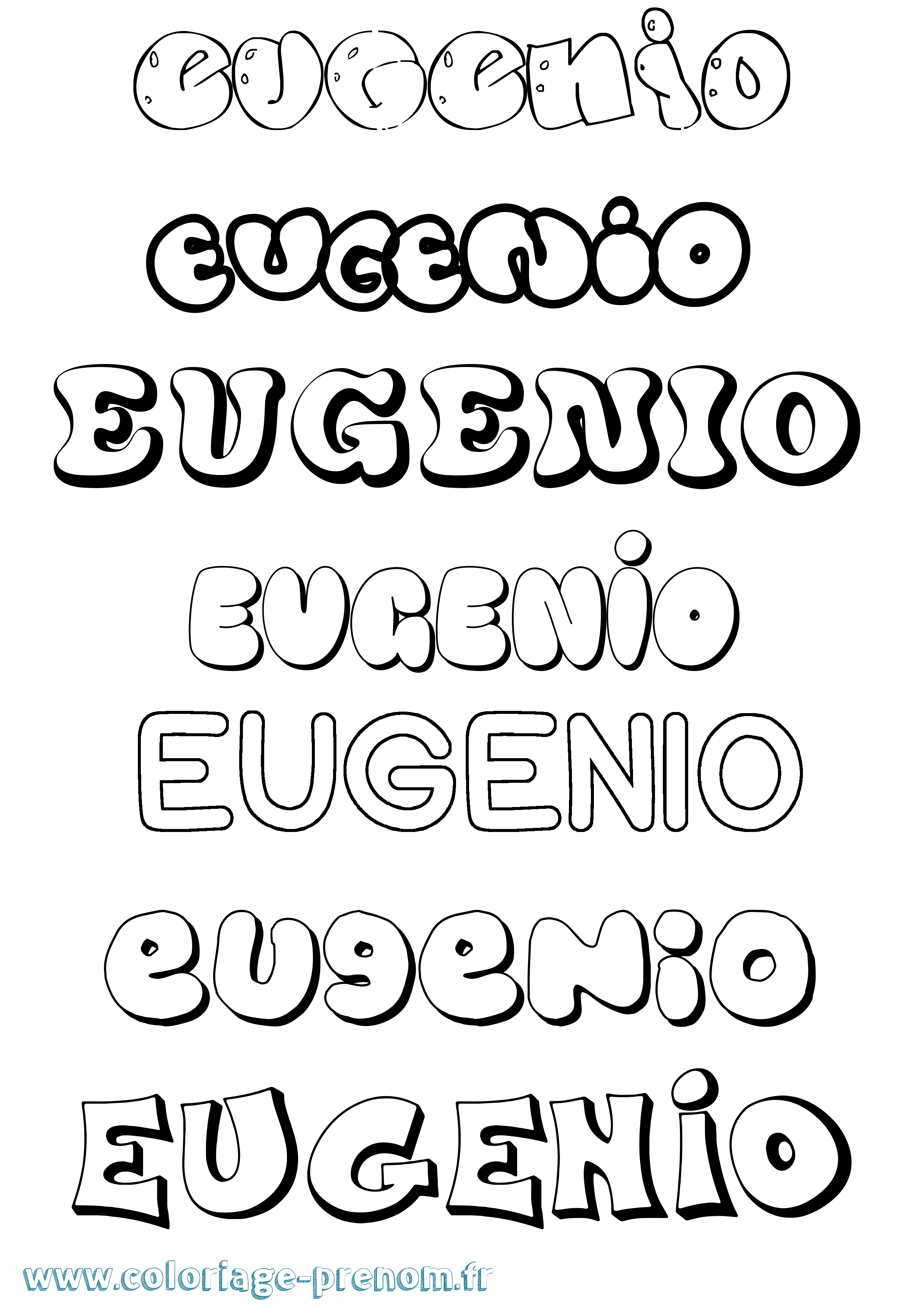 Coloriage Eugenio Bubble Coloriage prénom Eugenio Bubble