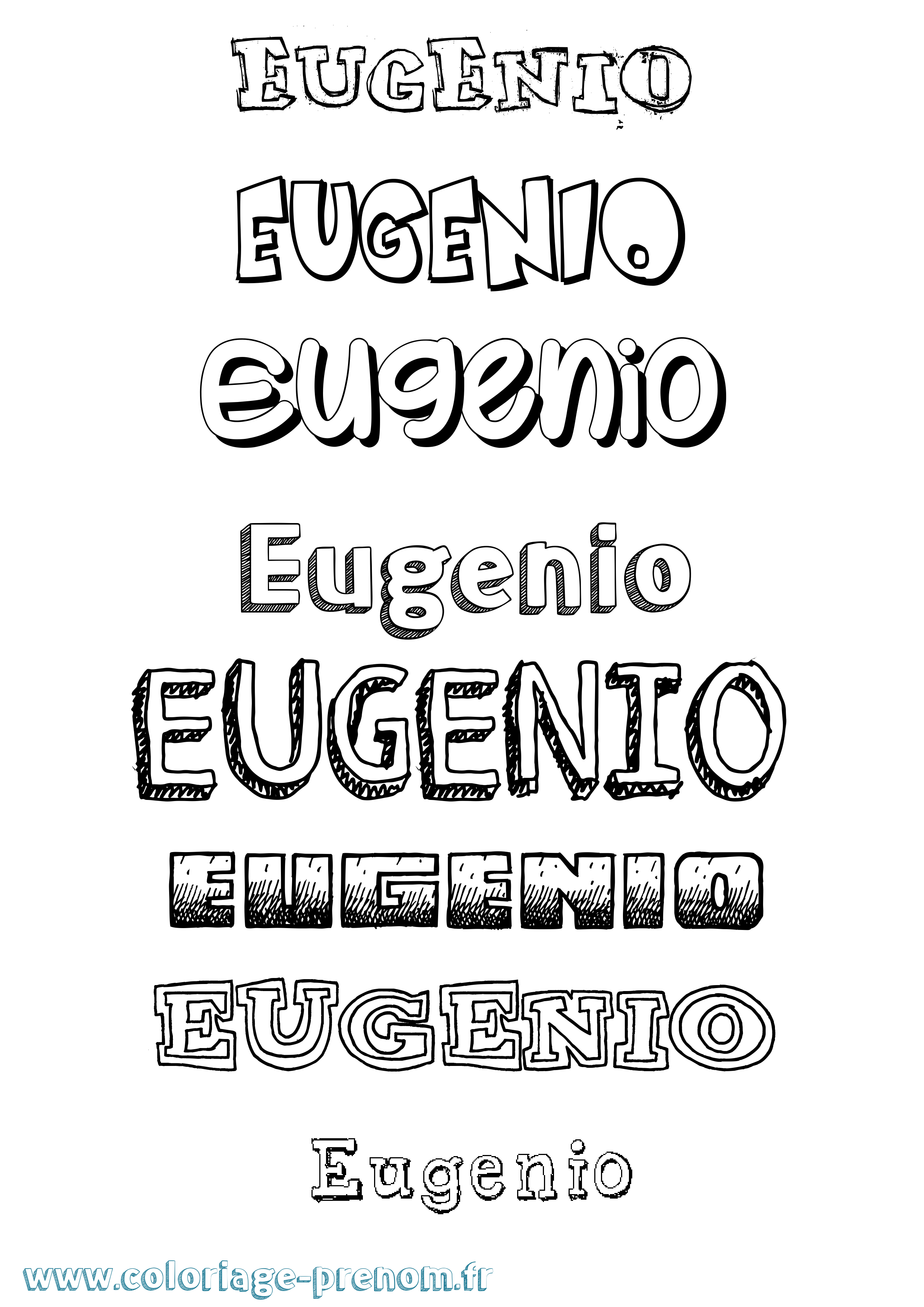 Coloriage Eugenio Dessiné Coloriage prénom Eugenio Dessiné