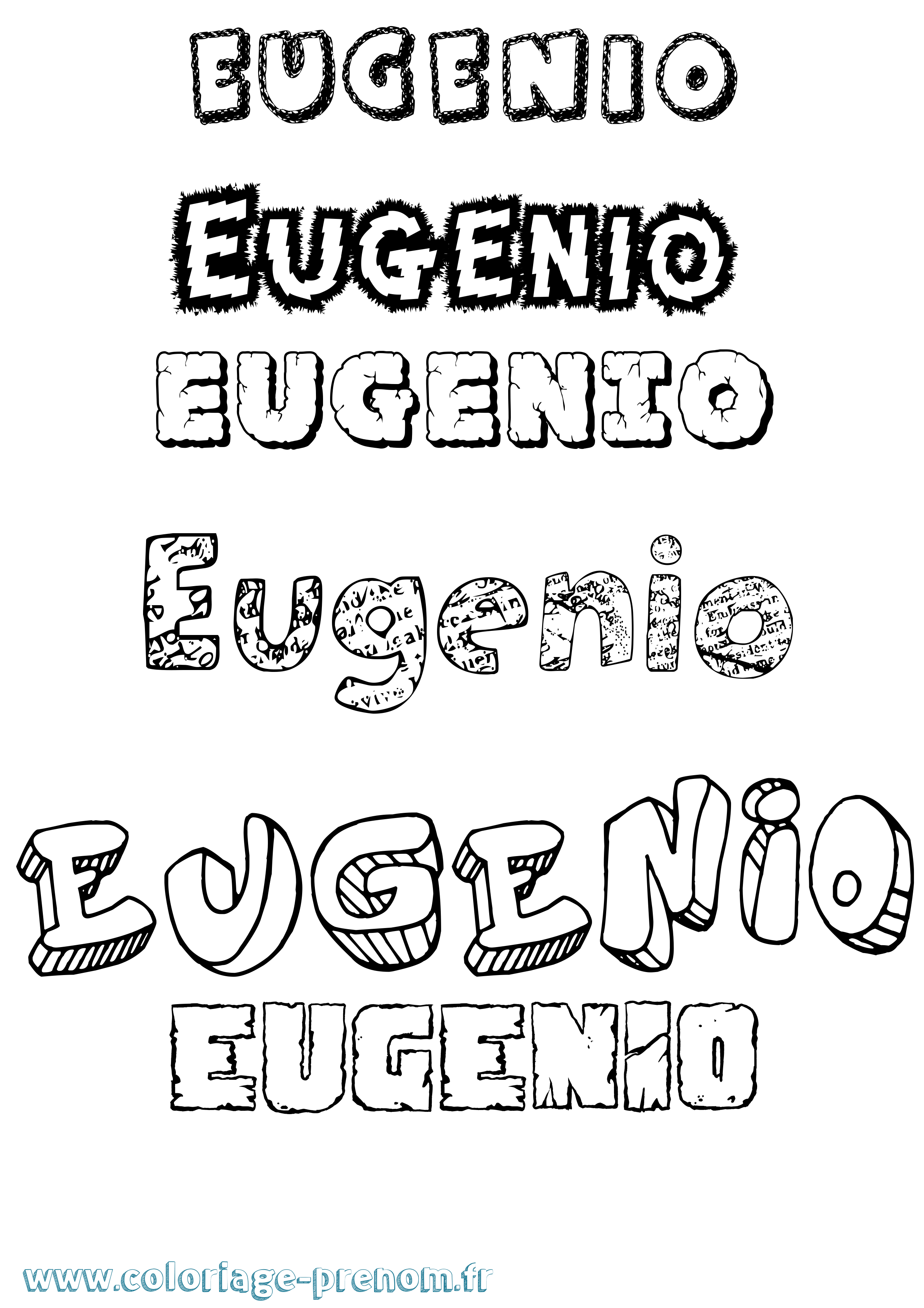 Coloriage Eugenio Destructuré Coloriage prénom Eugenio Destructuré