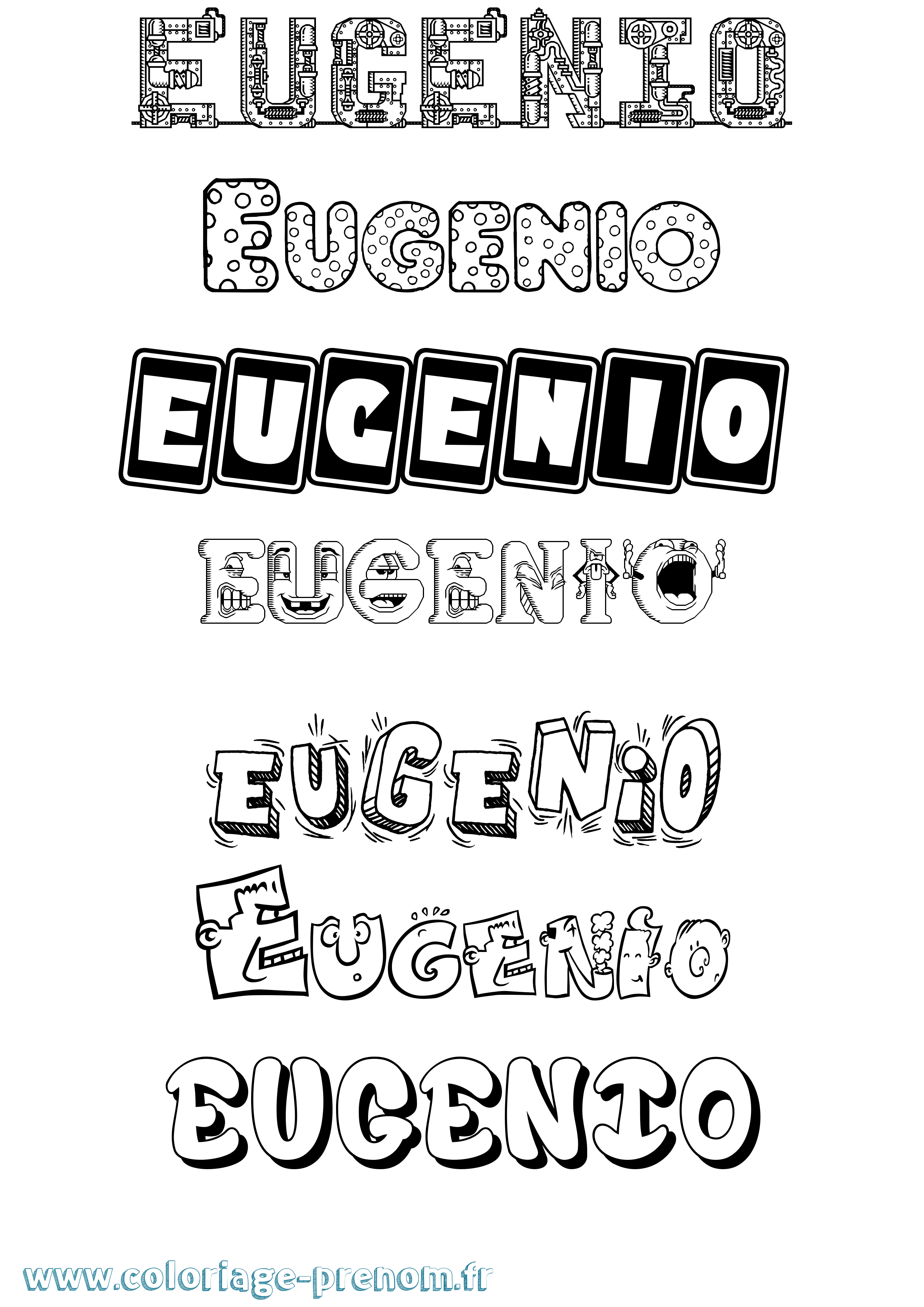 Coloriage Eugenio Fun Coloriage prénom Eugenio Fun