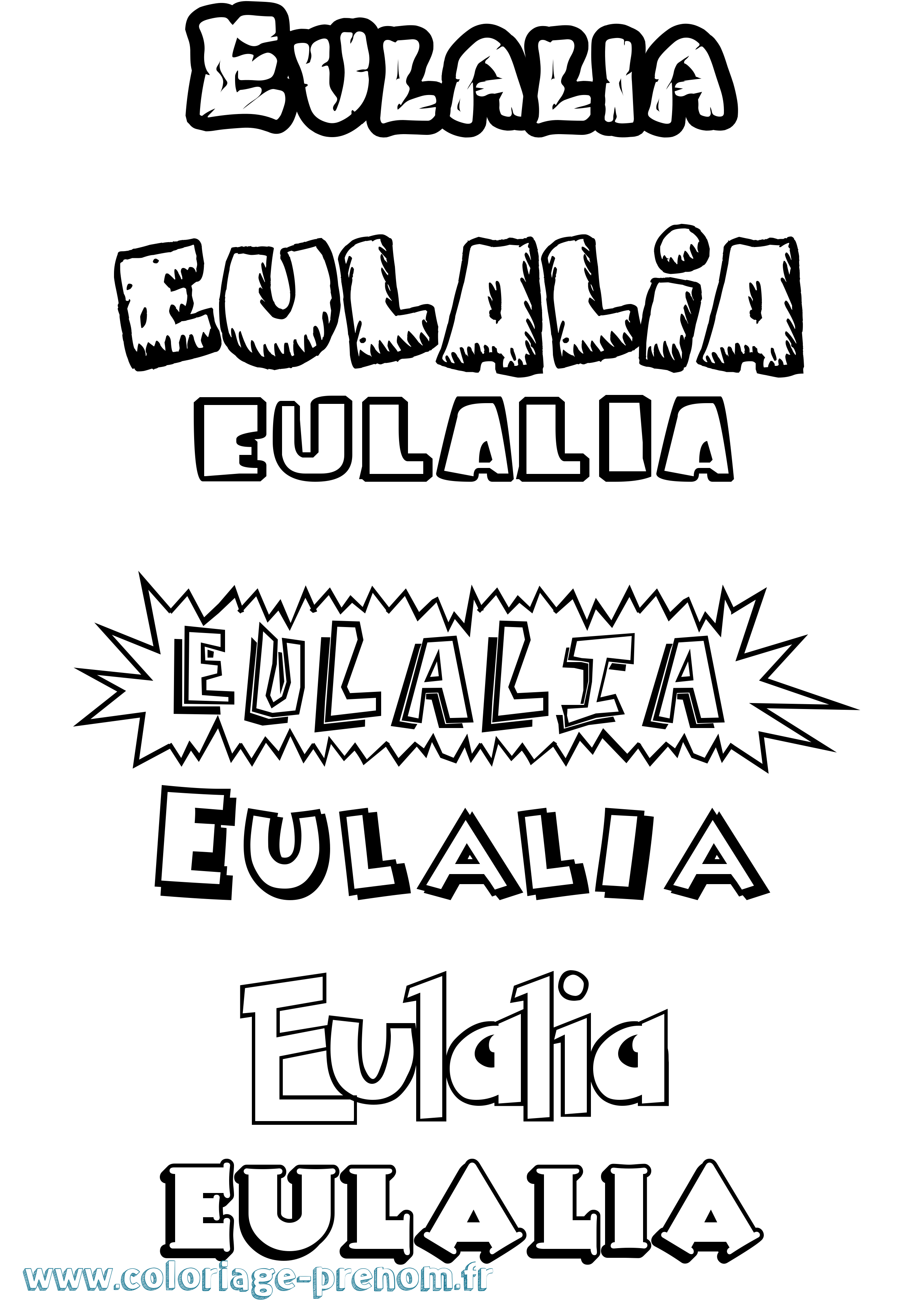 Coloriage prénom Eulalia Dessin Animé