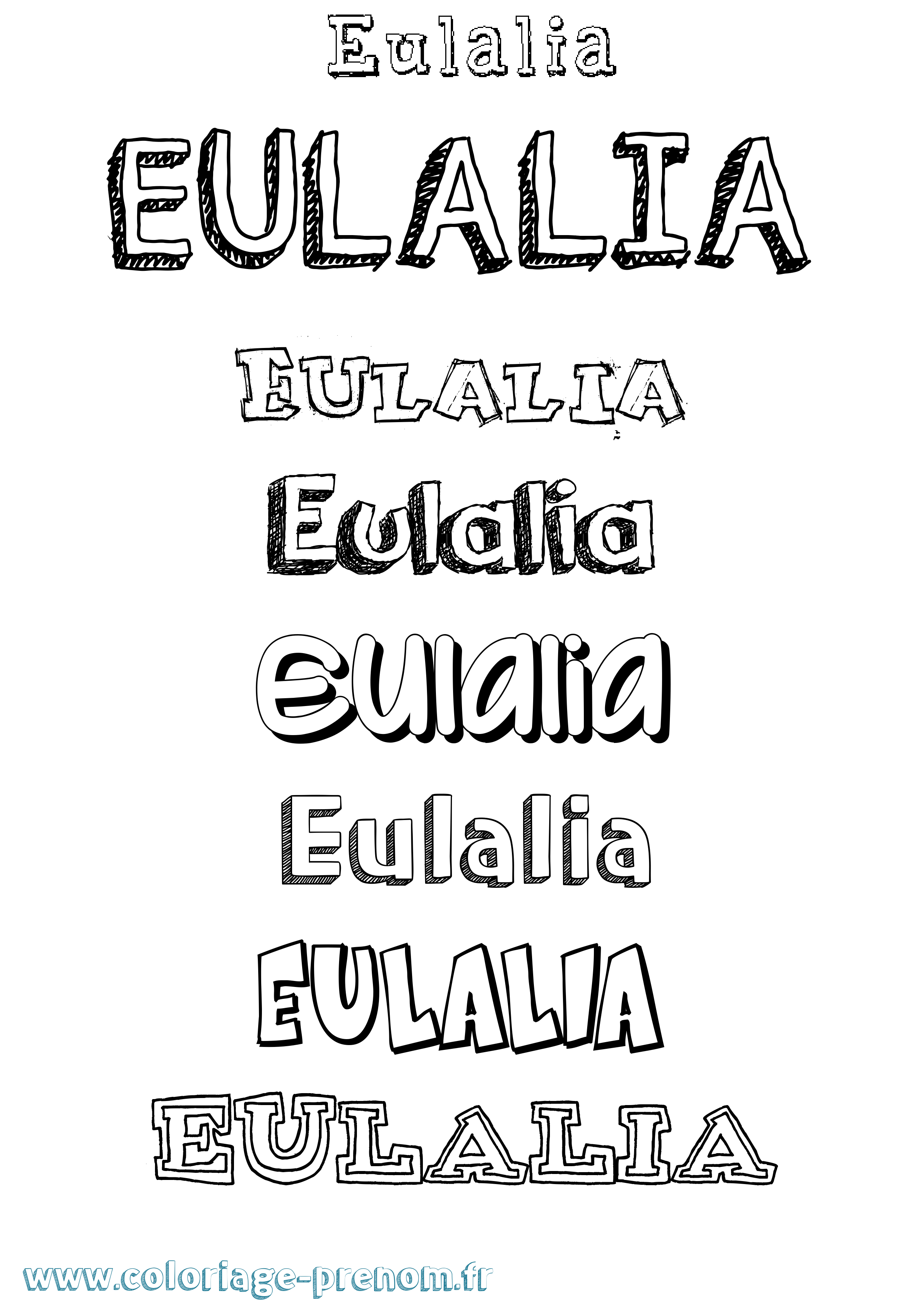 Coloriage prénom Eulalia Dessiné