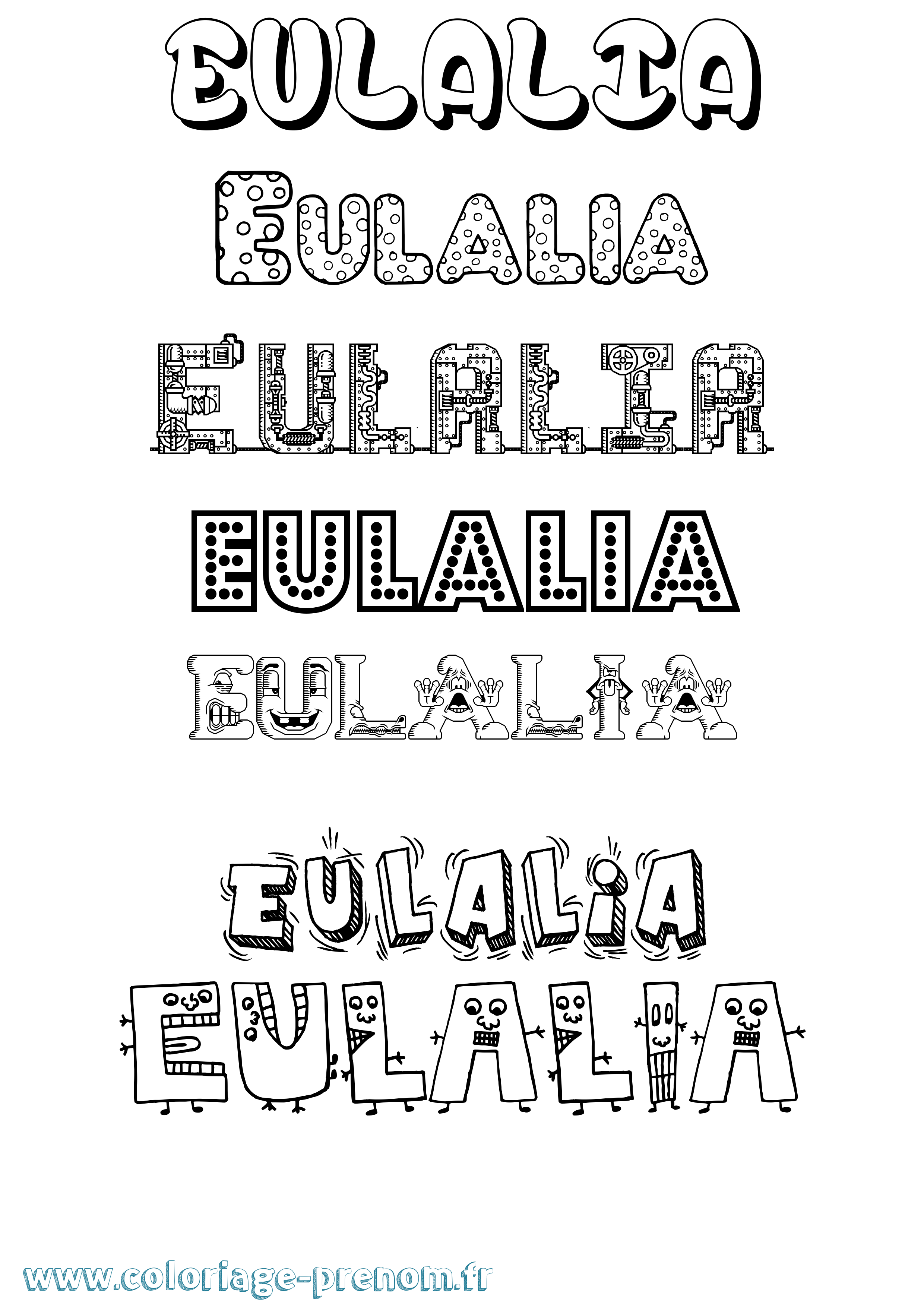 Coloriage prénom Eulalia Fun