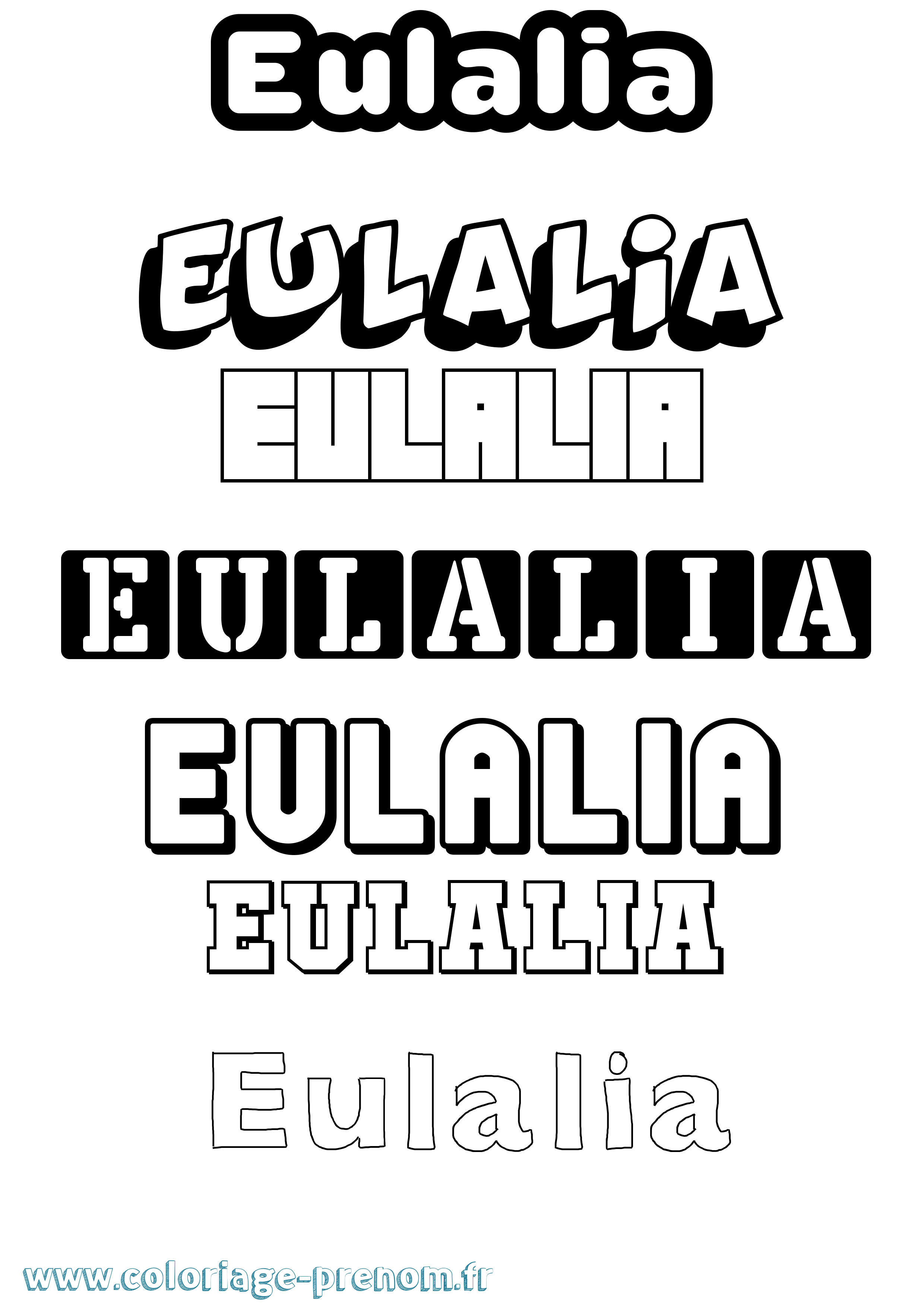 Coloriage prénom Eulalia Simple