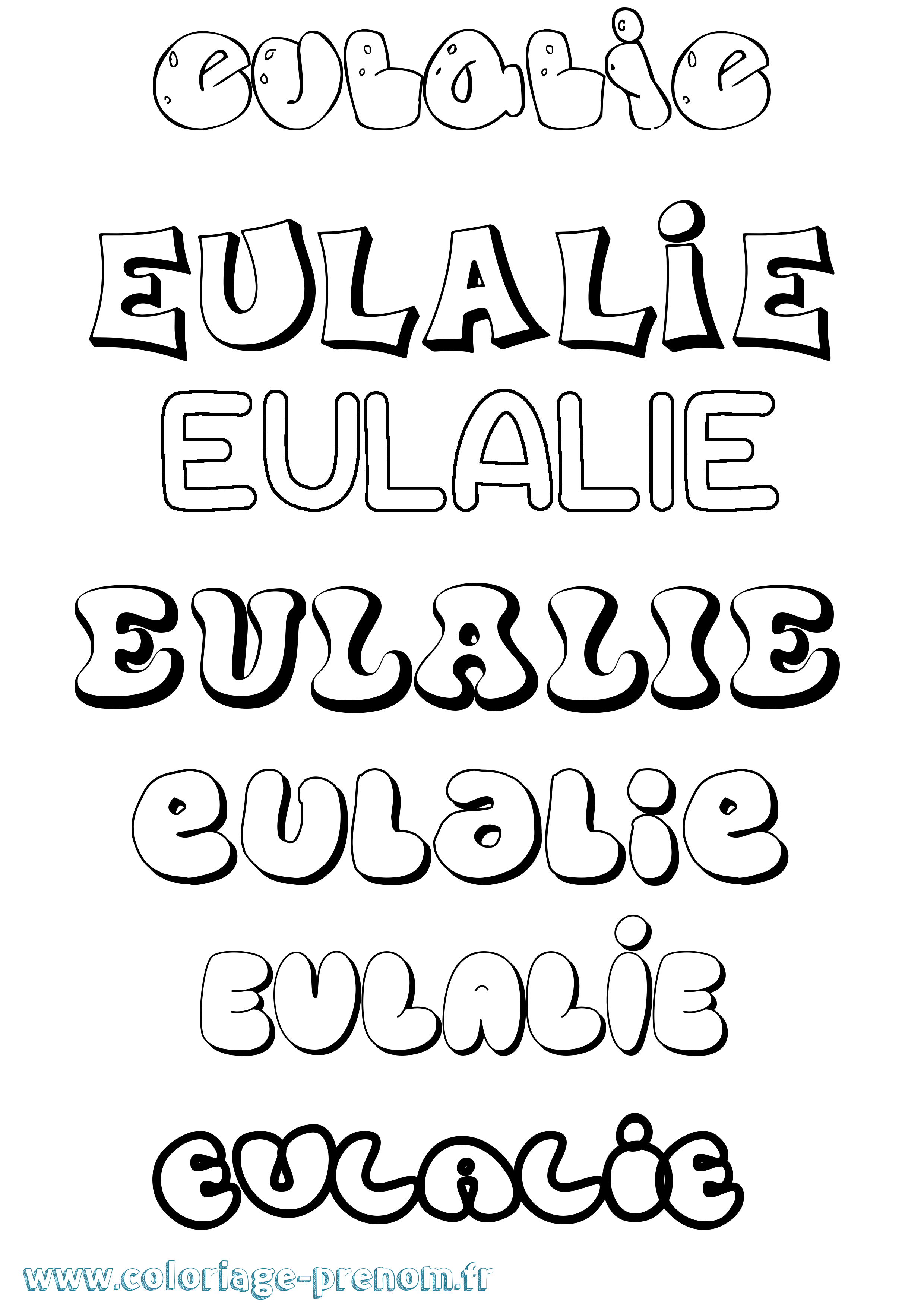 Coloriage Eulalie Coloriage prénom Eulalie