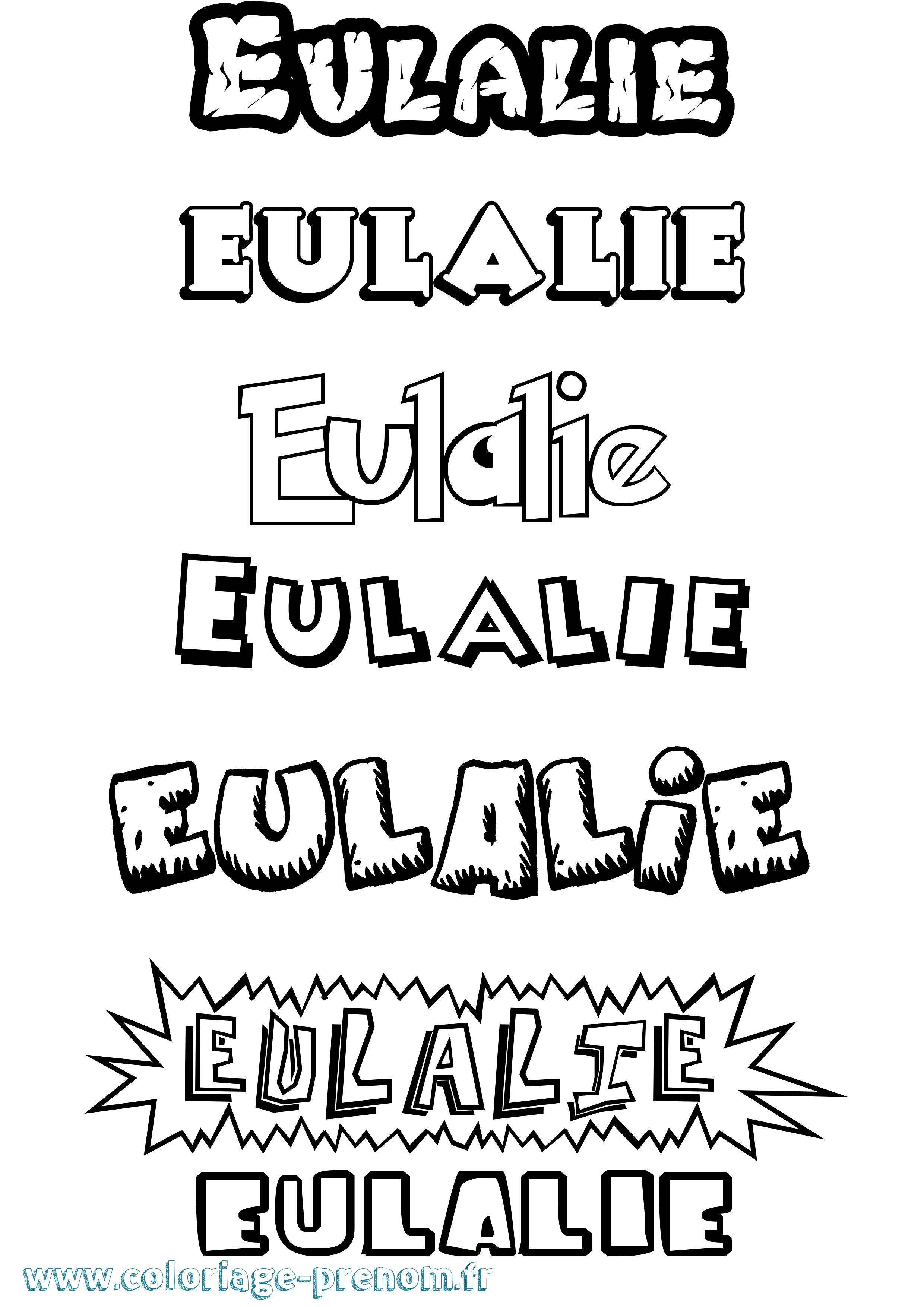 Coloriage Eulalie Coloriage prénom Eulalie