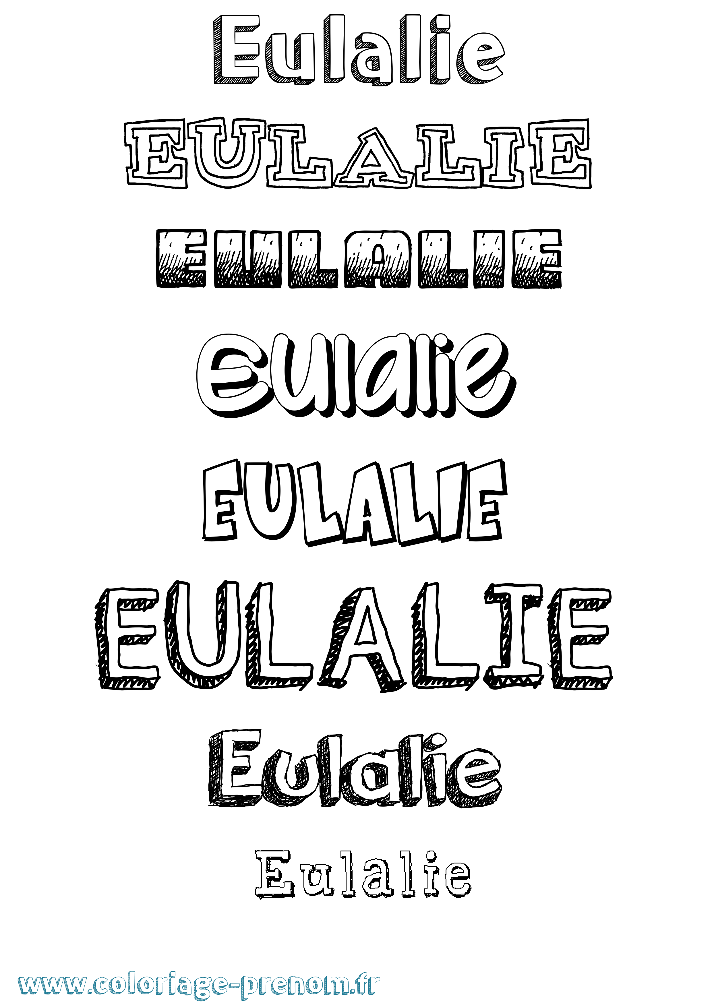 Coloriage Eulalie Coloriage prénom Eulalie