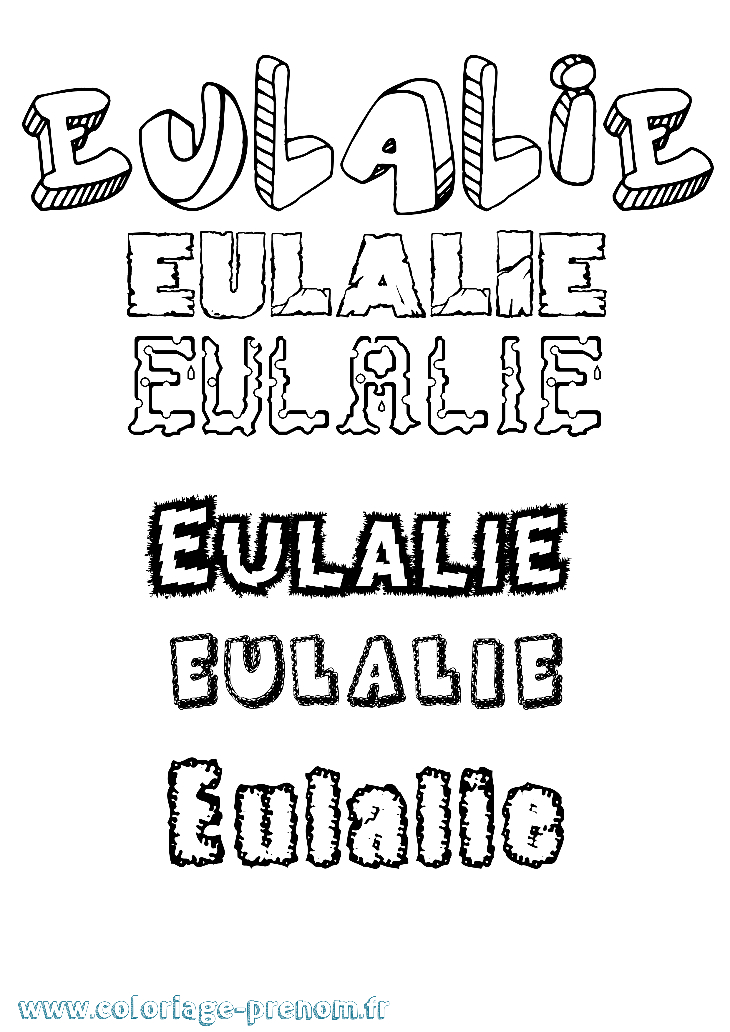 Coloriage Eulalie Coloriage prénom Eulalie