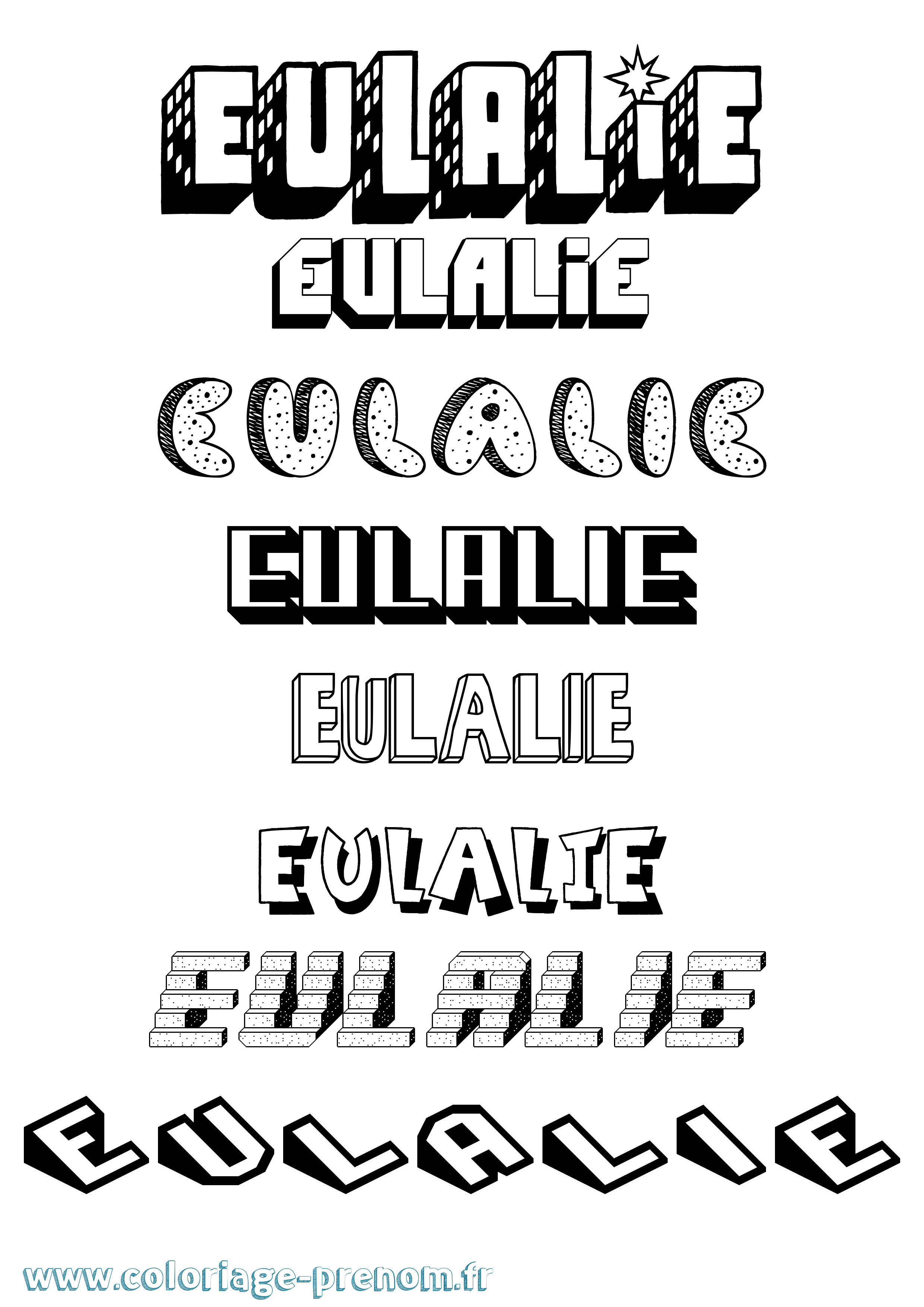 Coloriage Eulalie Coloriage prénom Eulalie