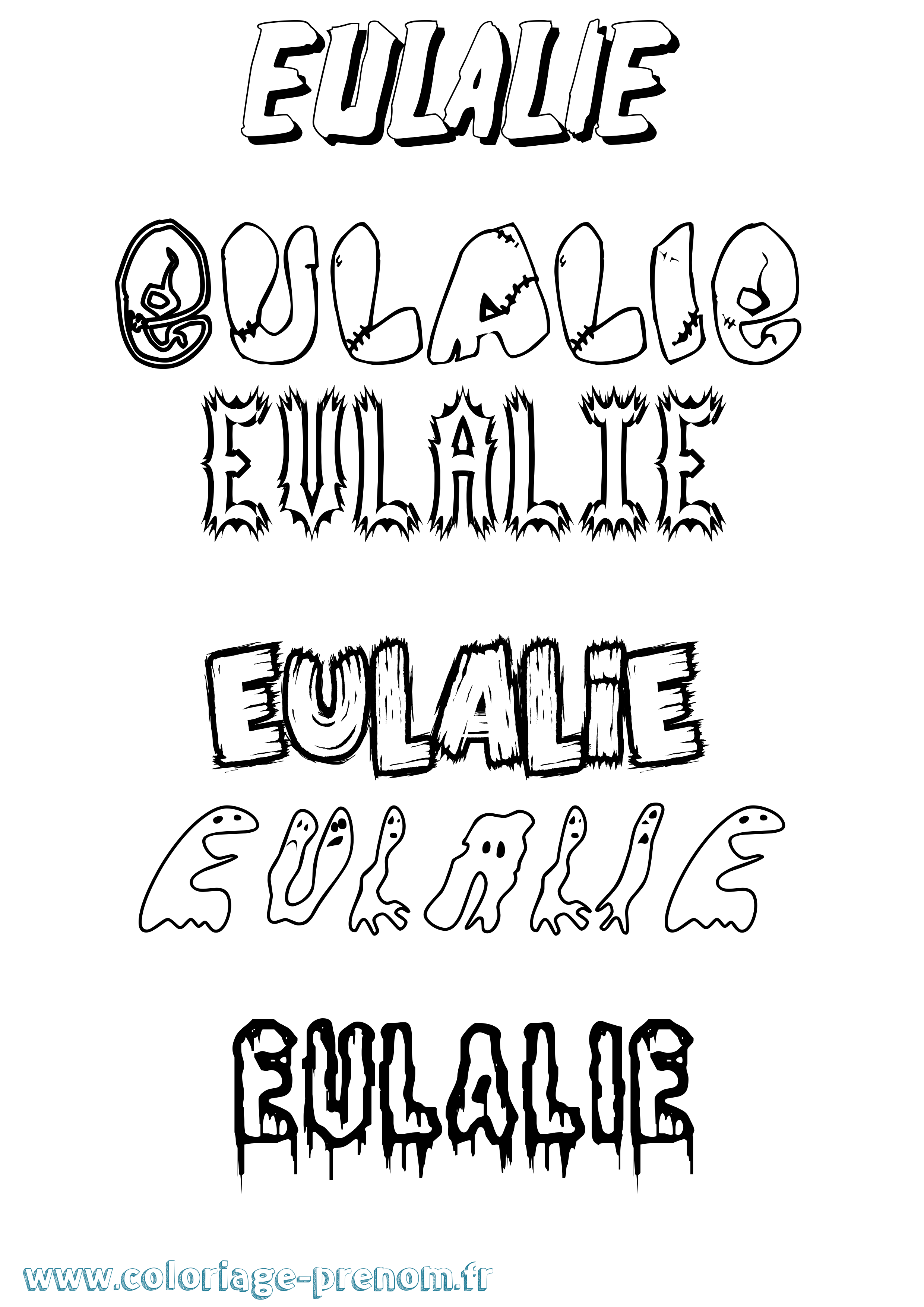 Coloriage Eulalie Coloriage prénom Eulalie