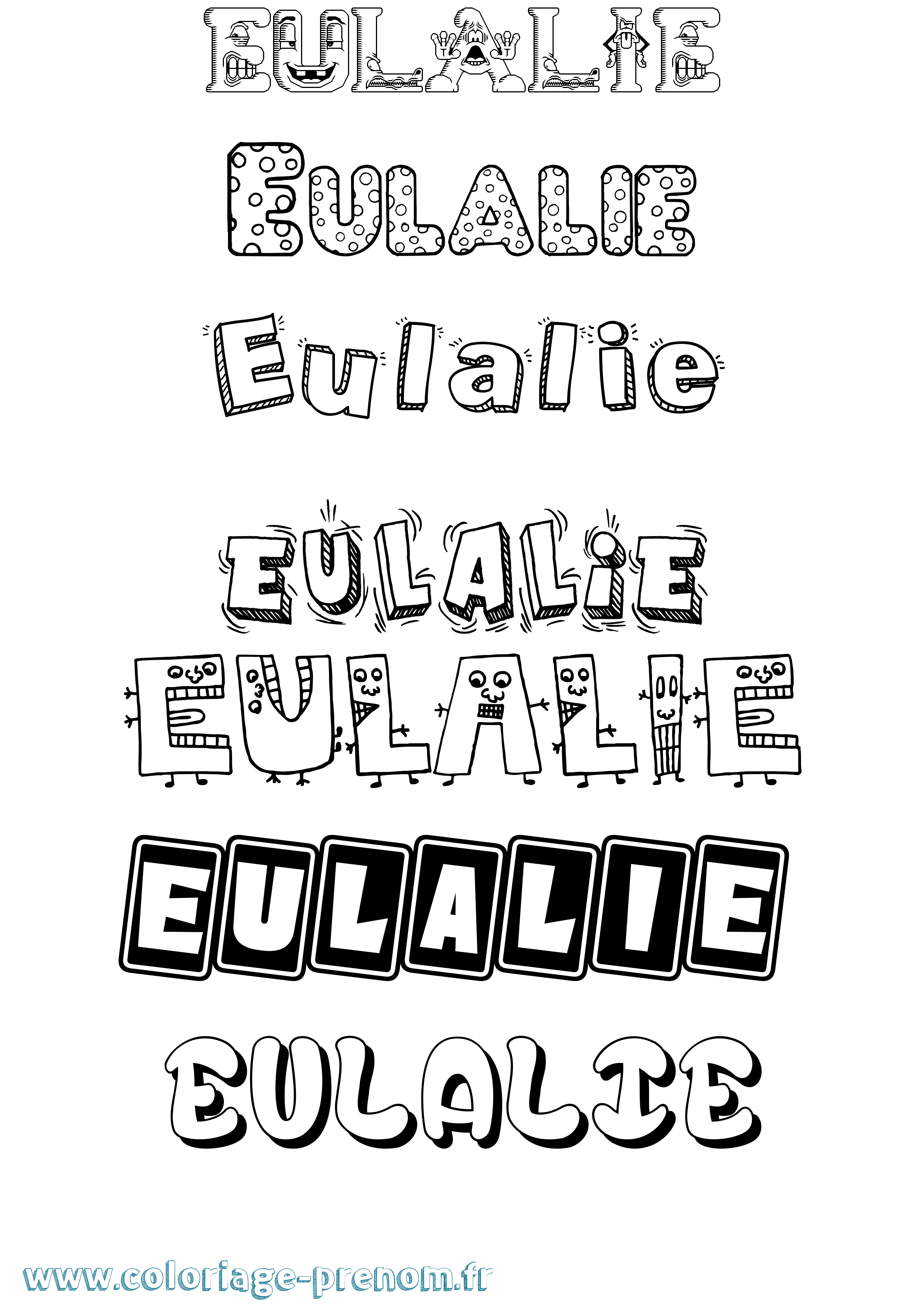 Coloriage Eulalie Coloriage prénom Eulalie