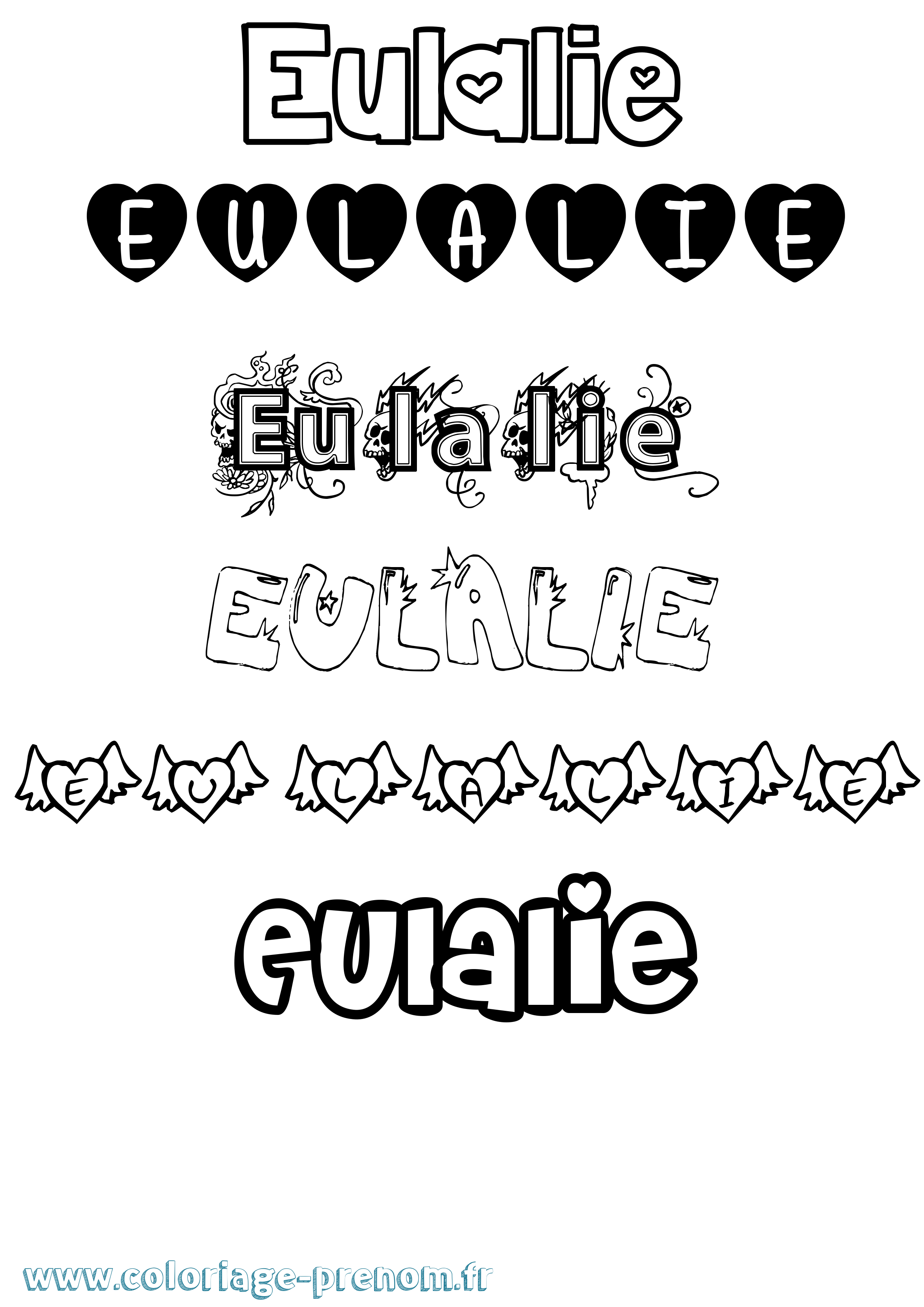 Coloriage Eulalie Coloriage prénom Eulalie