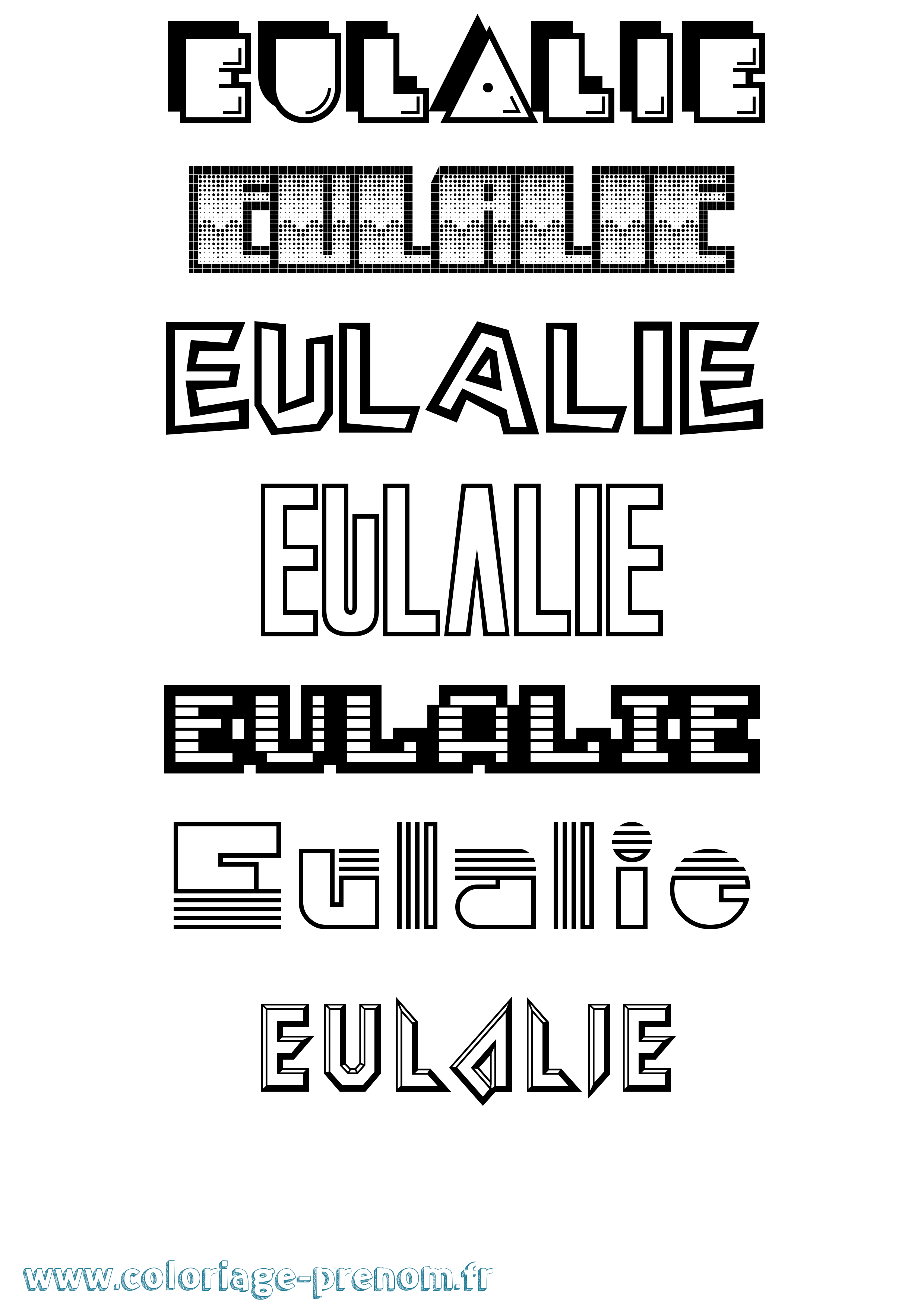Coloriage Eulalie Coloriage prénom Eulalie