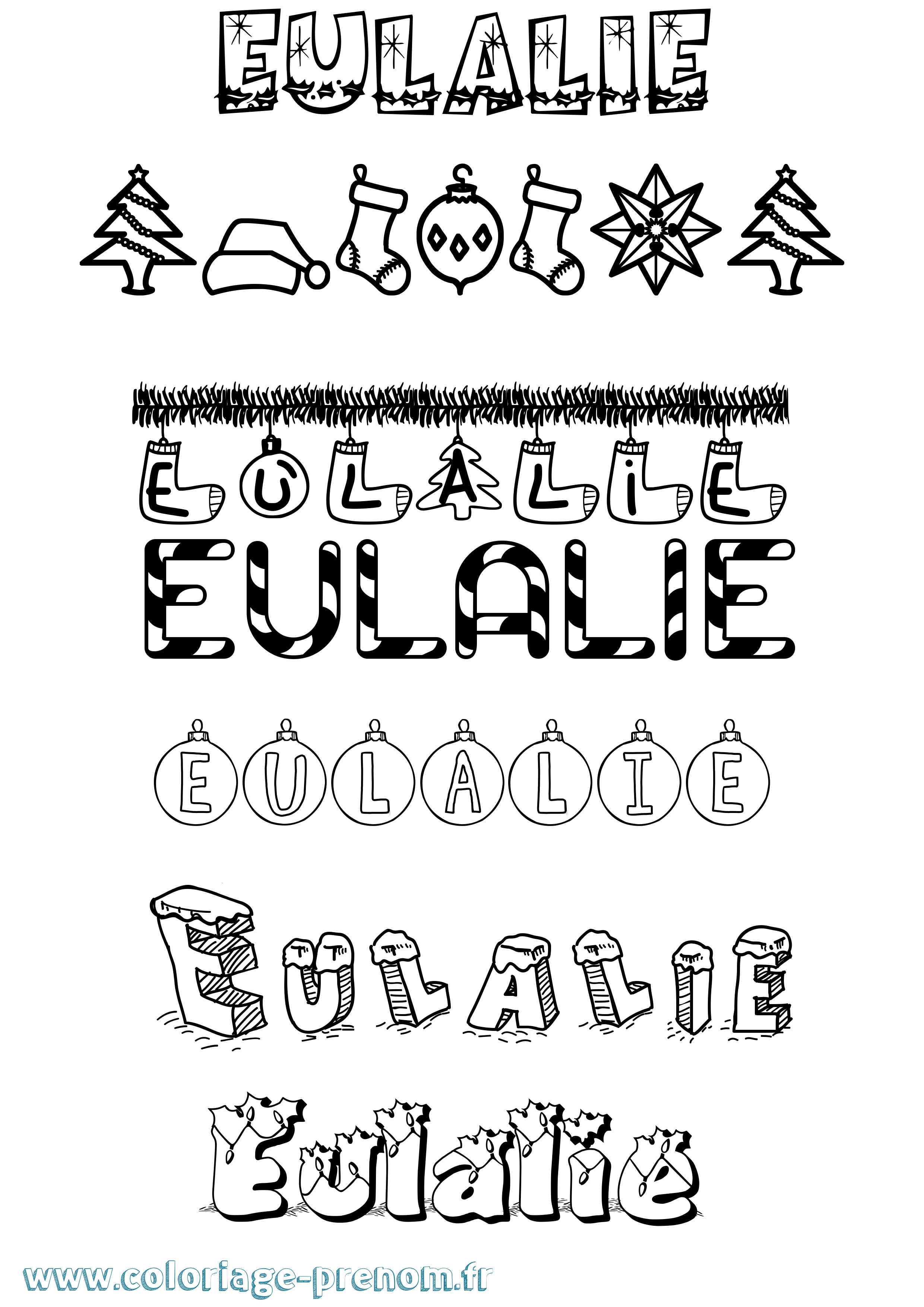 Coloriage Eulalie Coloriage prénom Eulalie