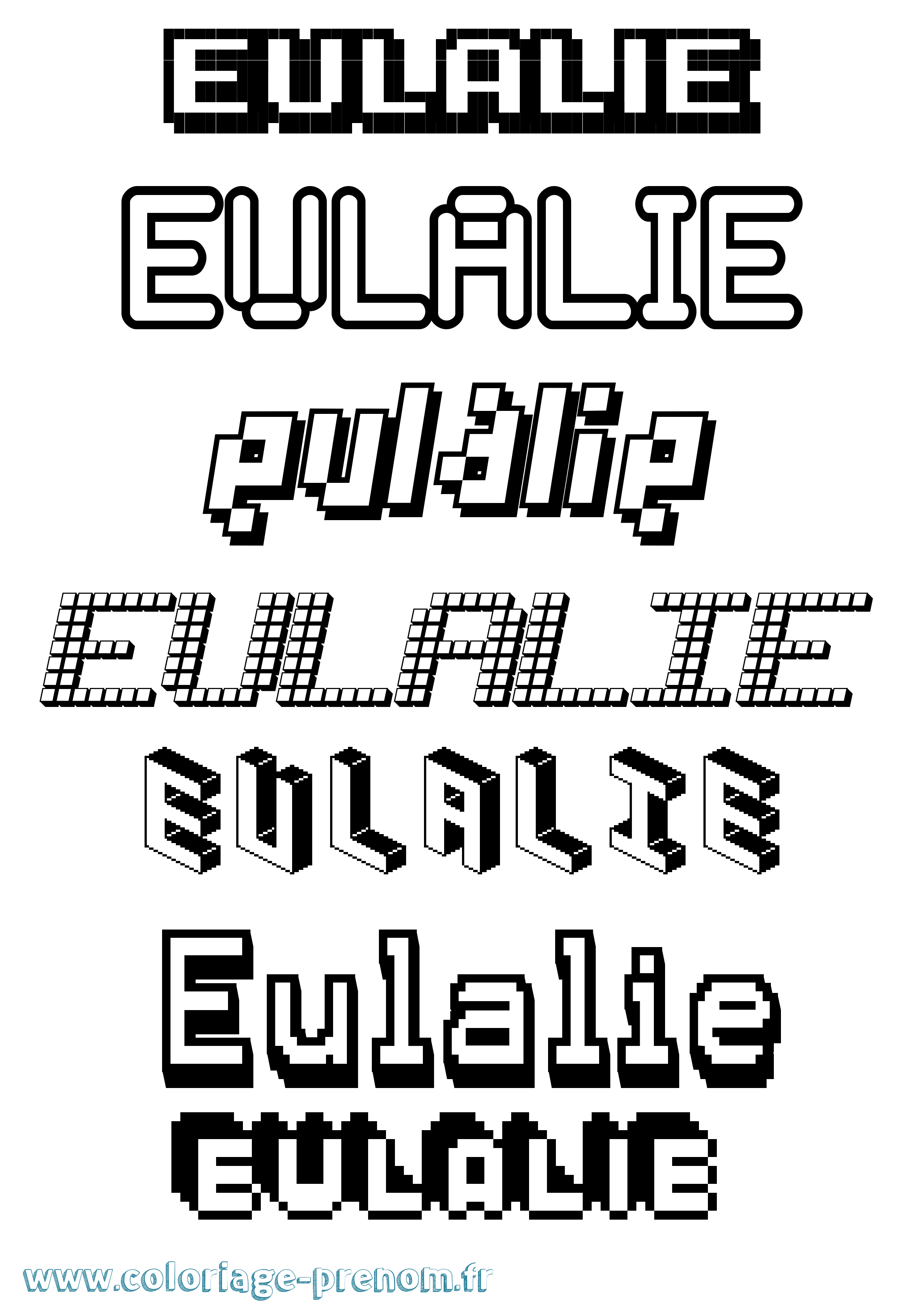 Coloriage Eulalie Coloriage prénom Eulalie