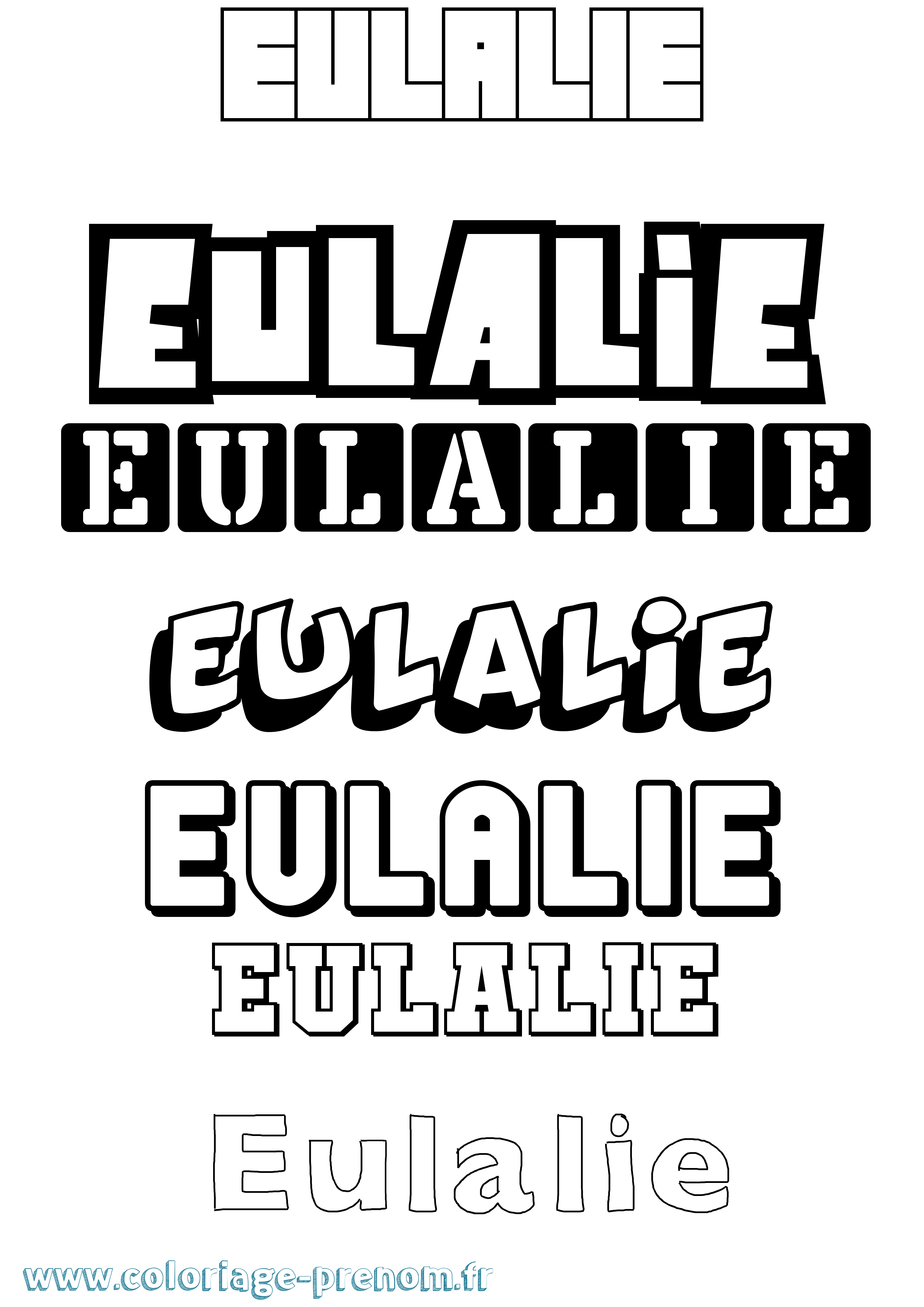 Coloriage Eulalie Coloriage prénom Eulalie