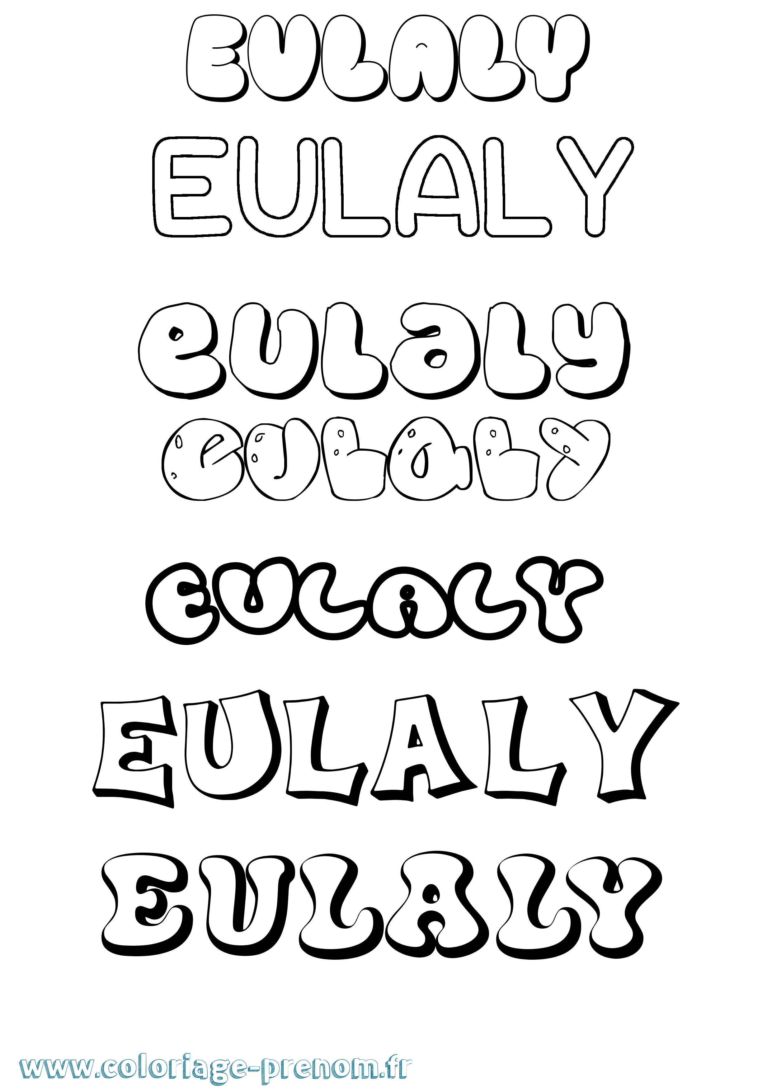 Coloriage prénom Eulaly Bubble
