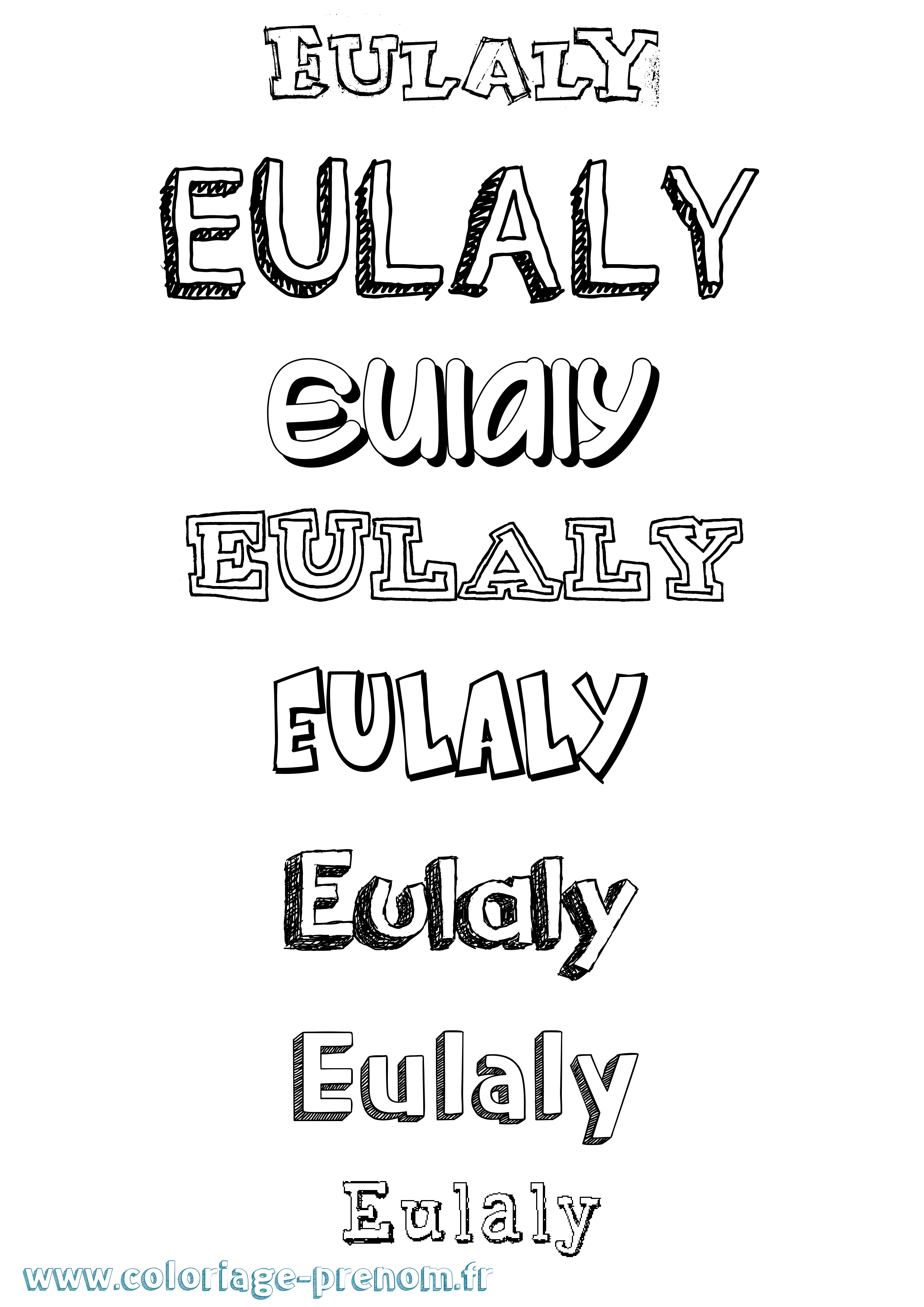 Coloriage prénom Eulaly Dessiné