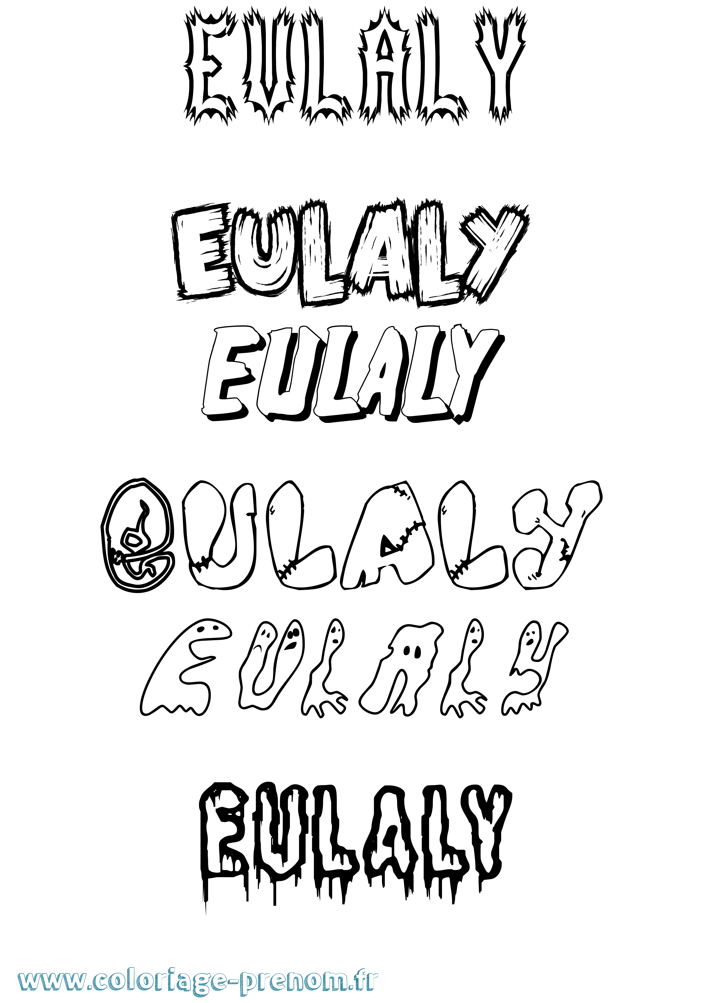 Coloriage prénom Eulaly Frisson