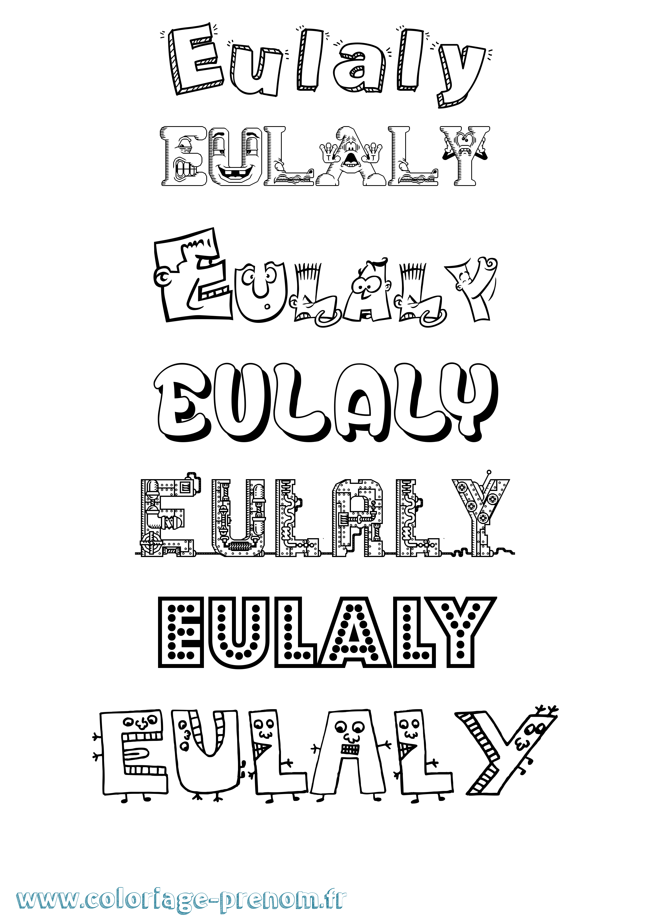 Coloriage prénom Eulaly Fun