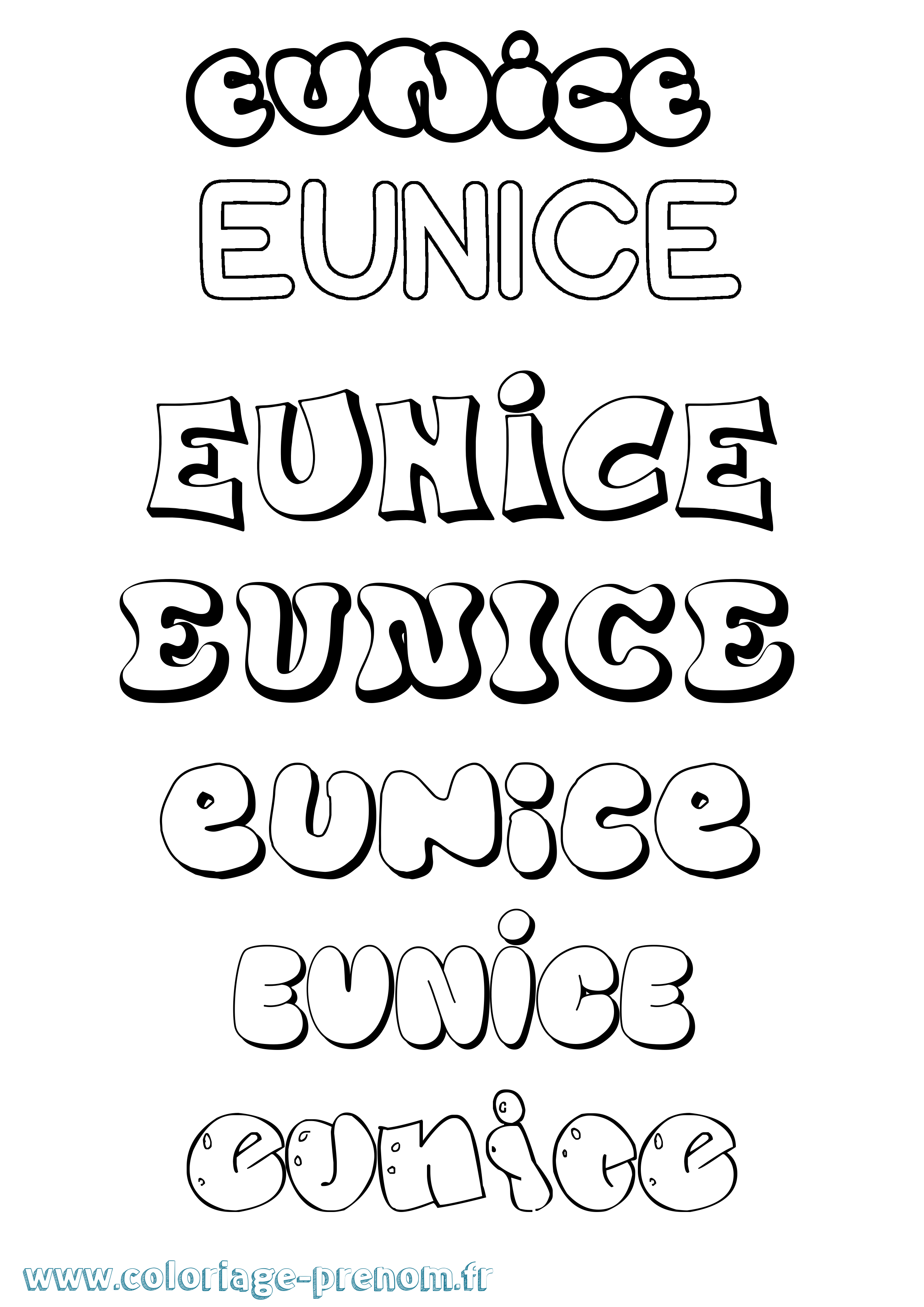 Coloriage Eunice Coloriage prénom Eunice