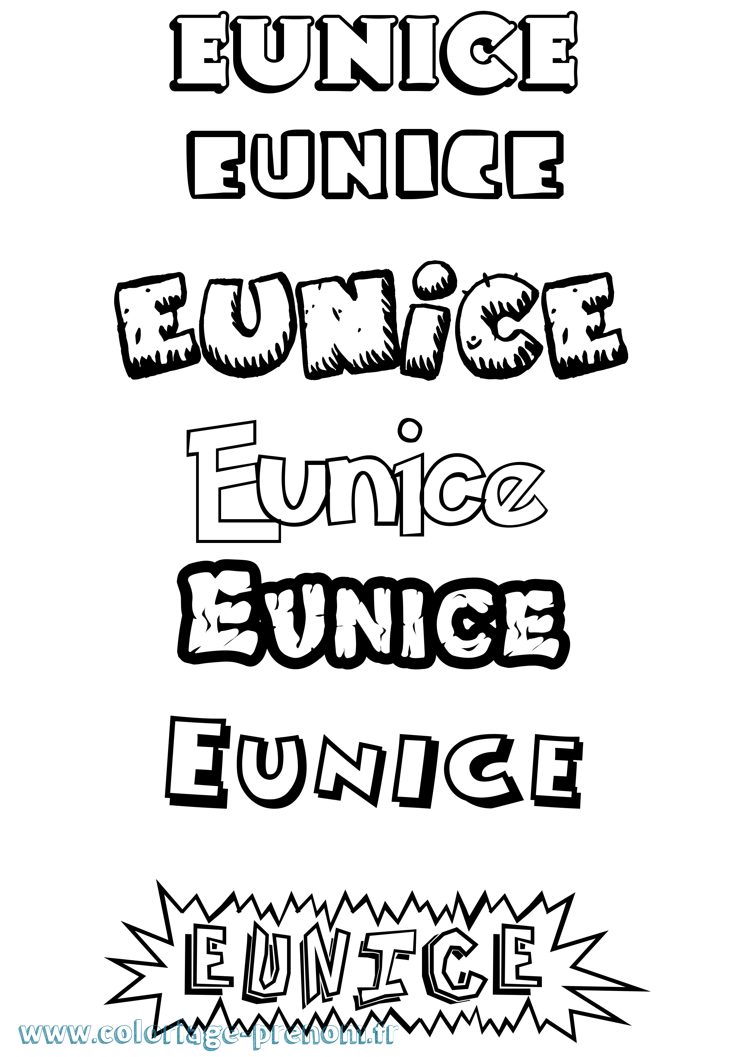 Coloriage prénom Eunice Dessin Animé