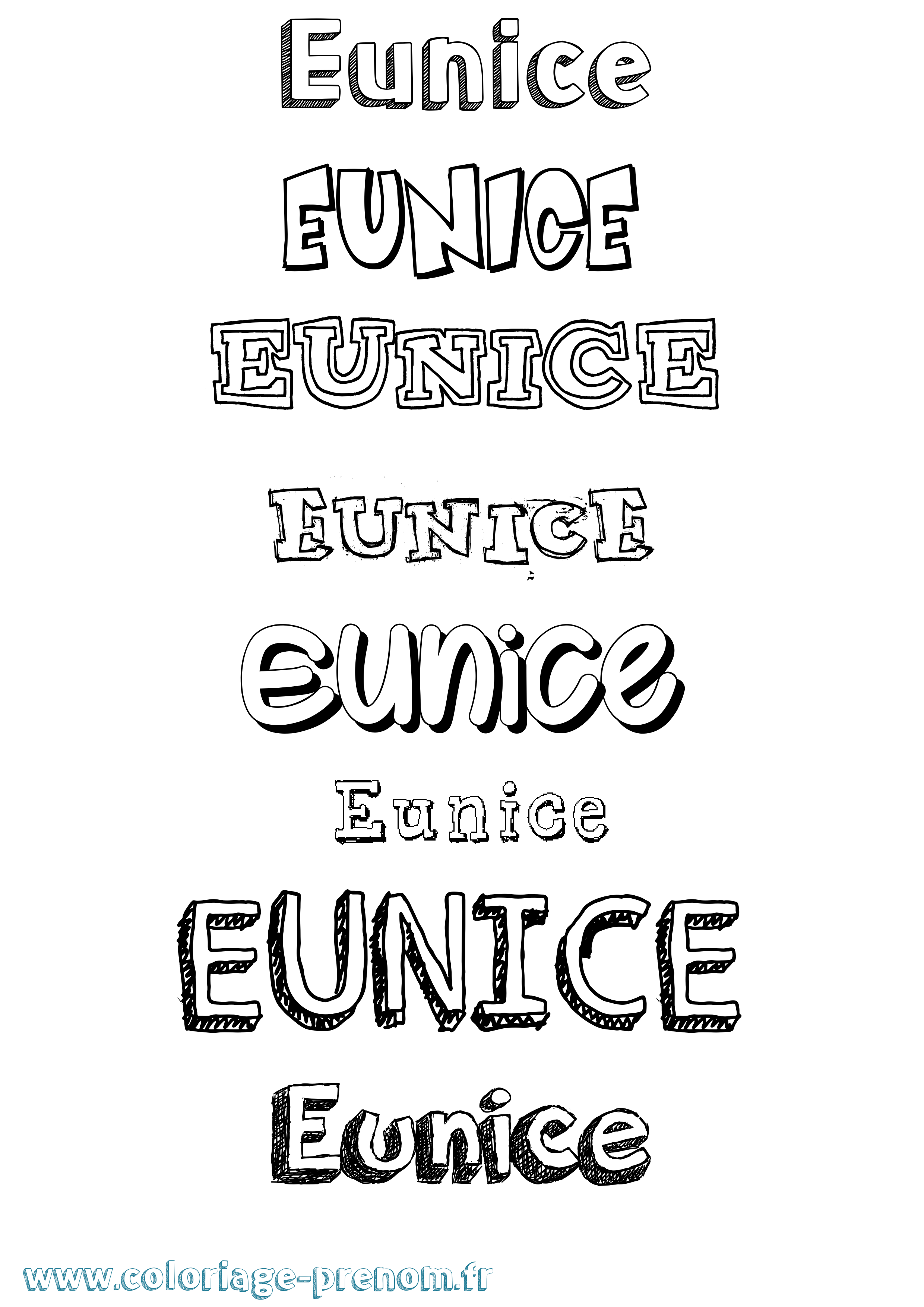 Coloriage prénom Eunice