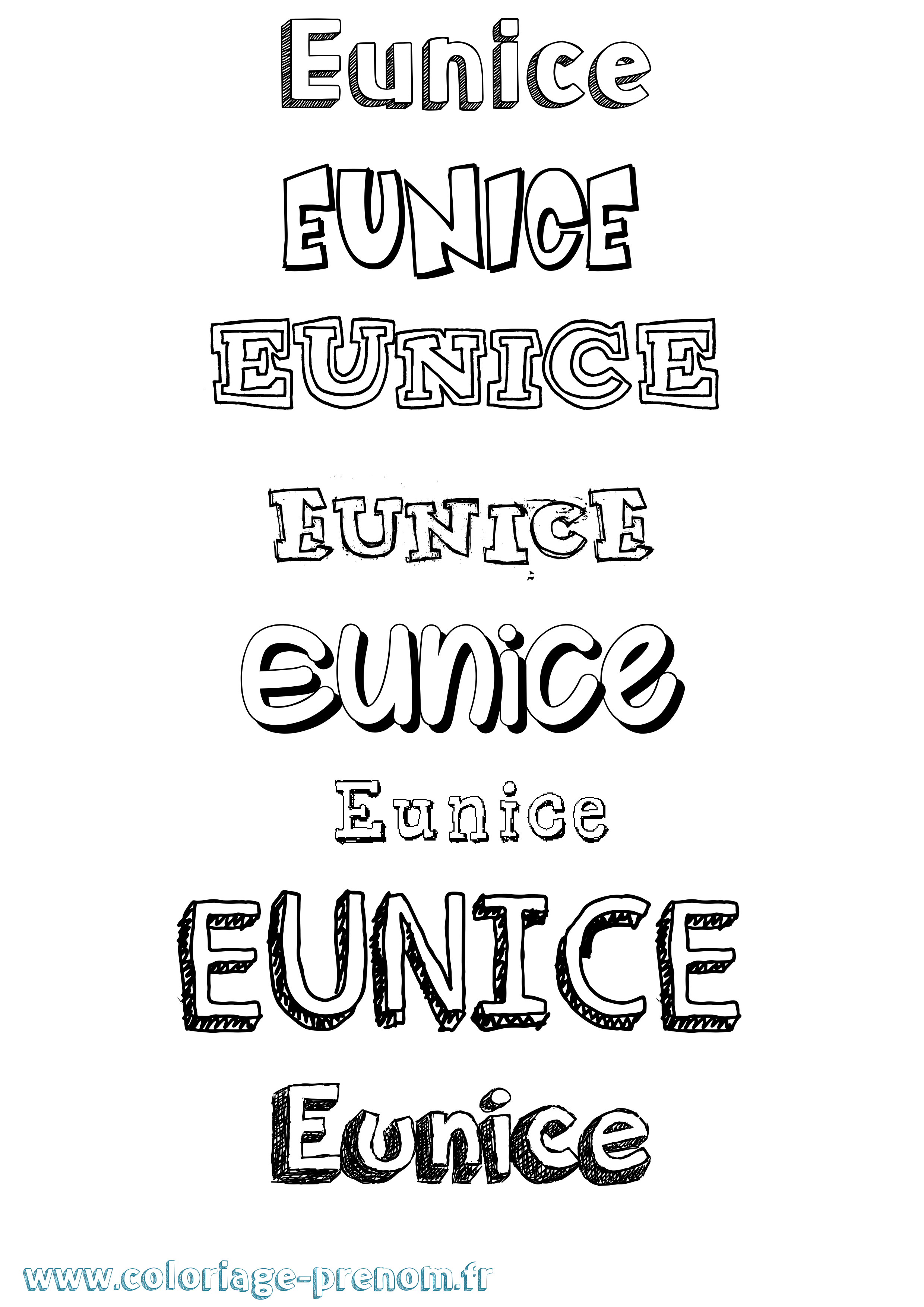 Coloriage Eunice Coloriage prénom Eunice