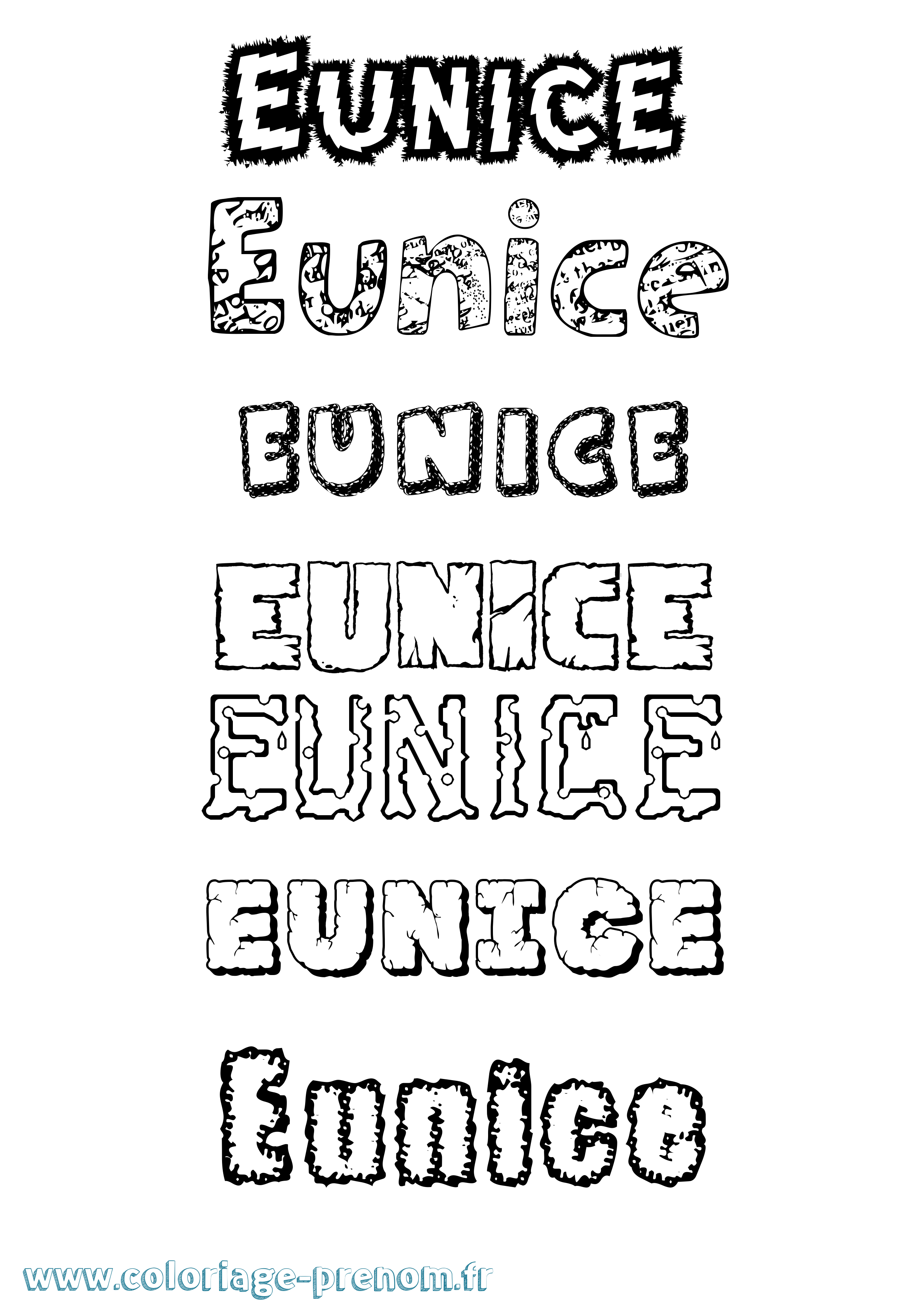 Coloriage Eunice Coloriage prénom Eunice