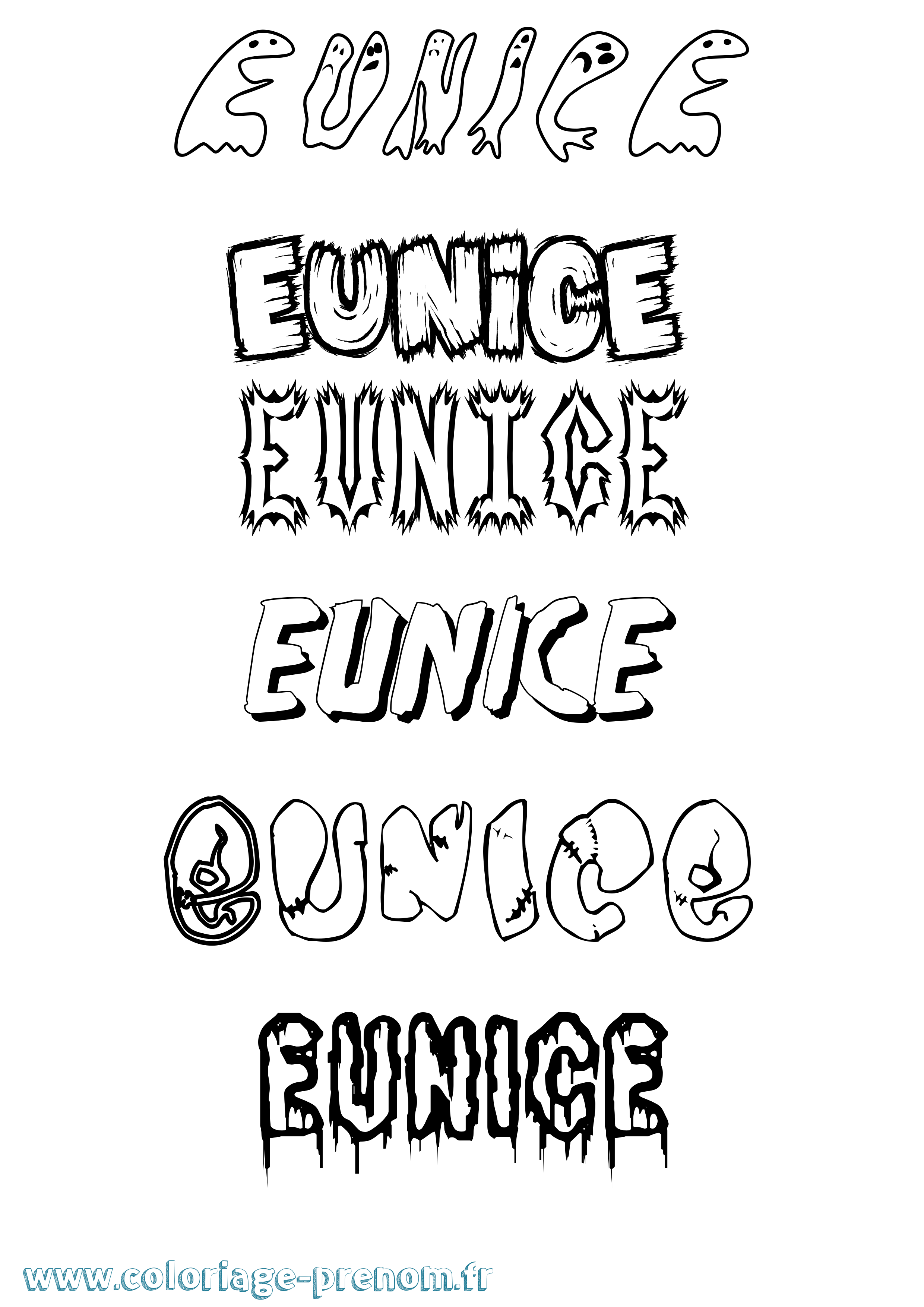 Coloriage prénom Eunice Frisson