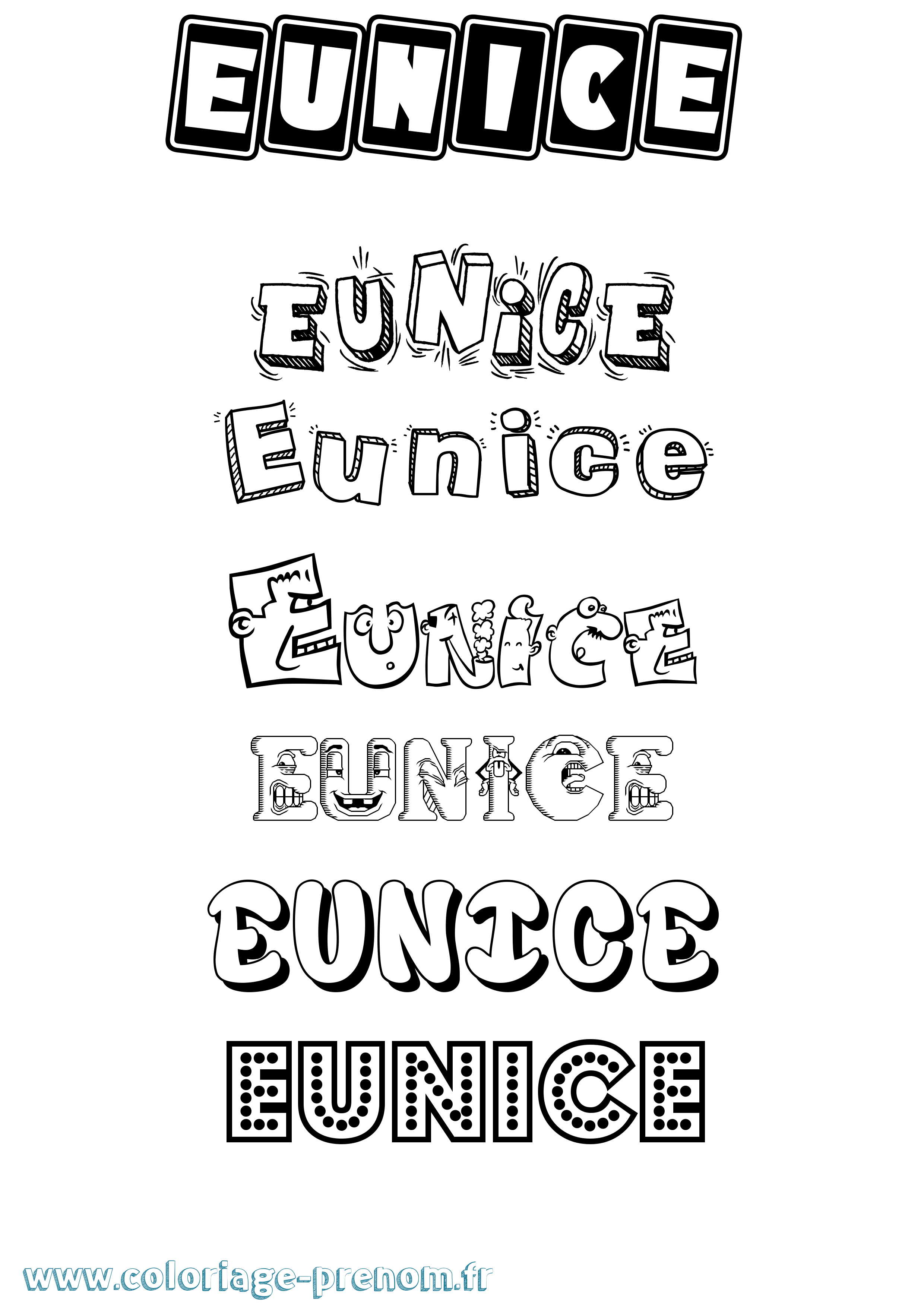 Coloriage Eunice Coloriage prénom Eunice