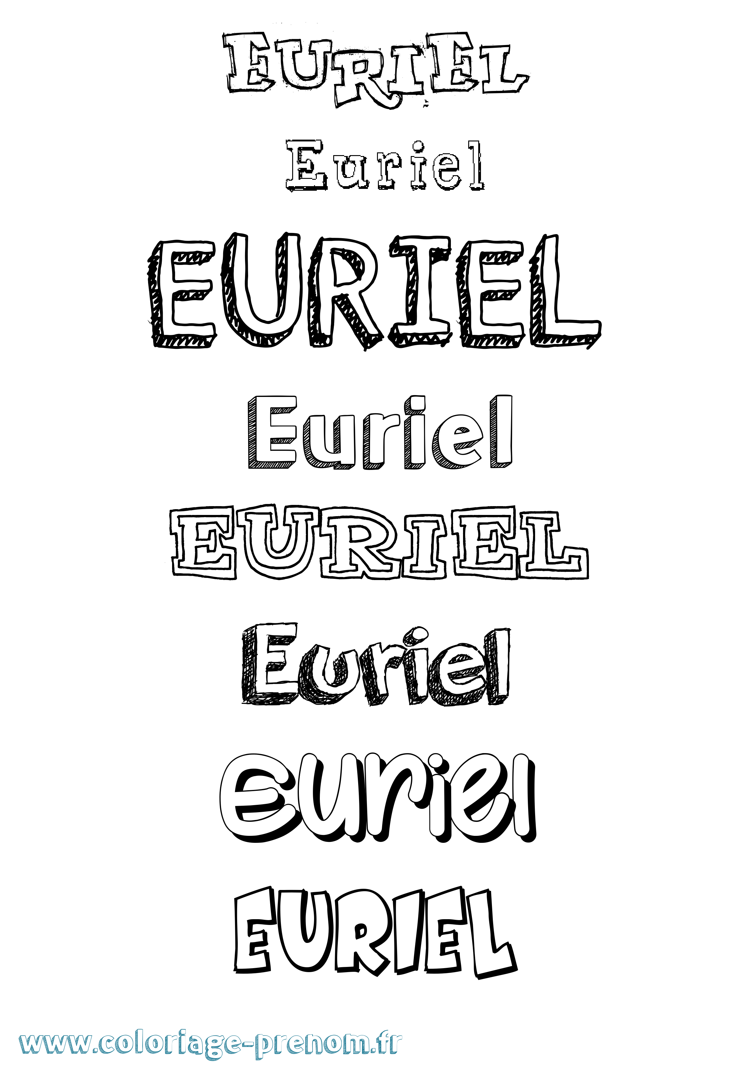 Coloriage prénom Euriel Dessiné