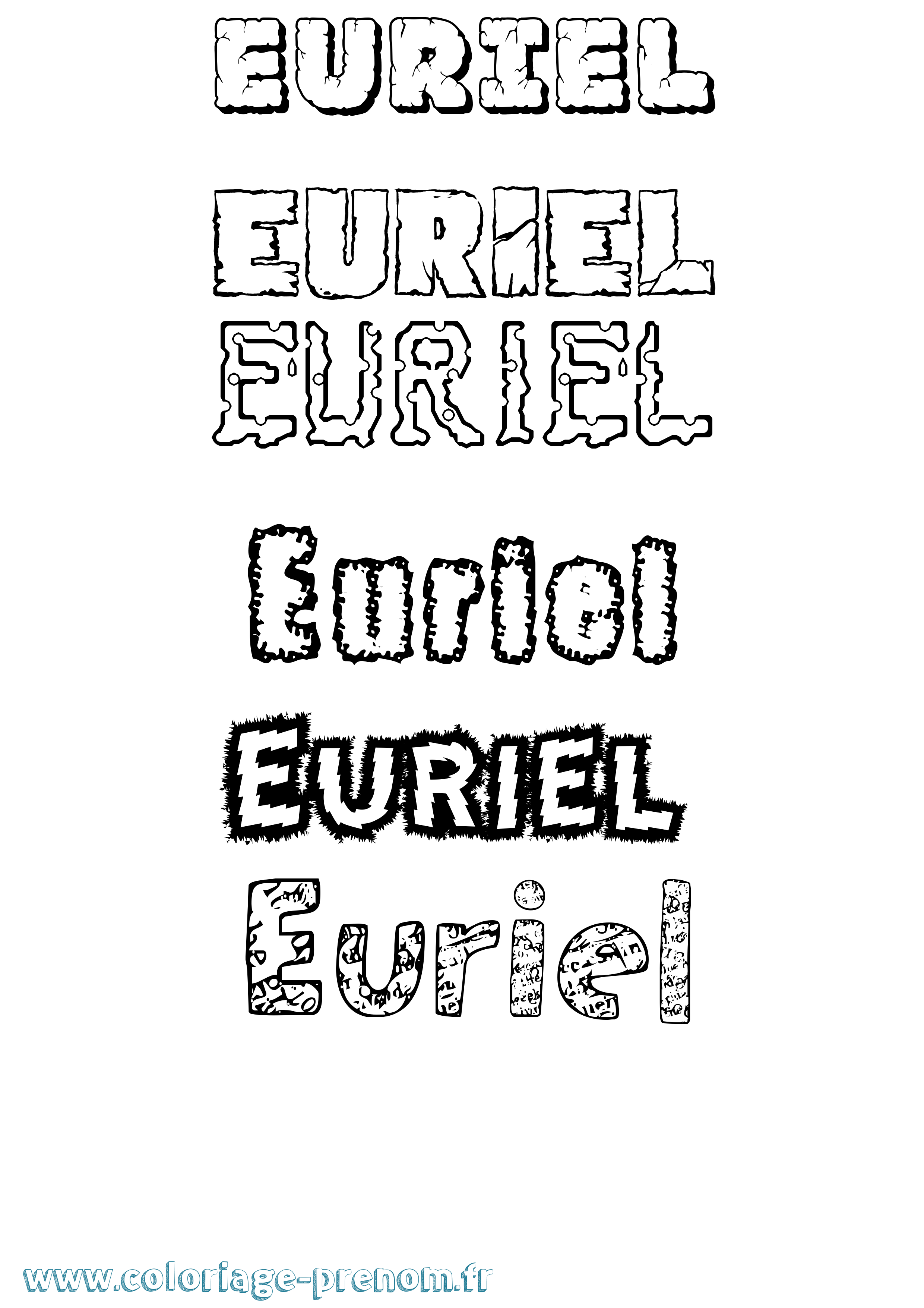 Coloriage prénom Euriel Destructuré