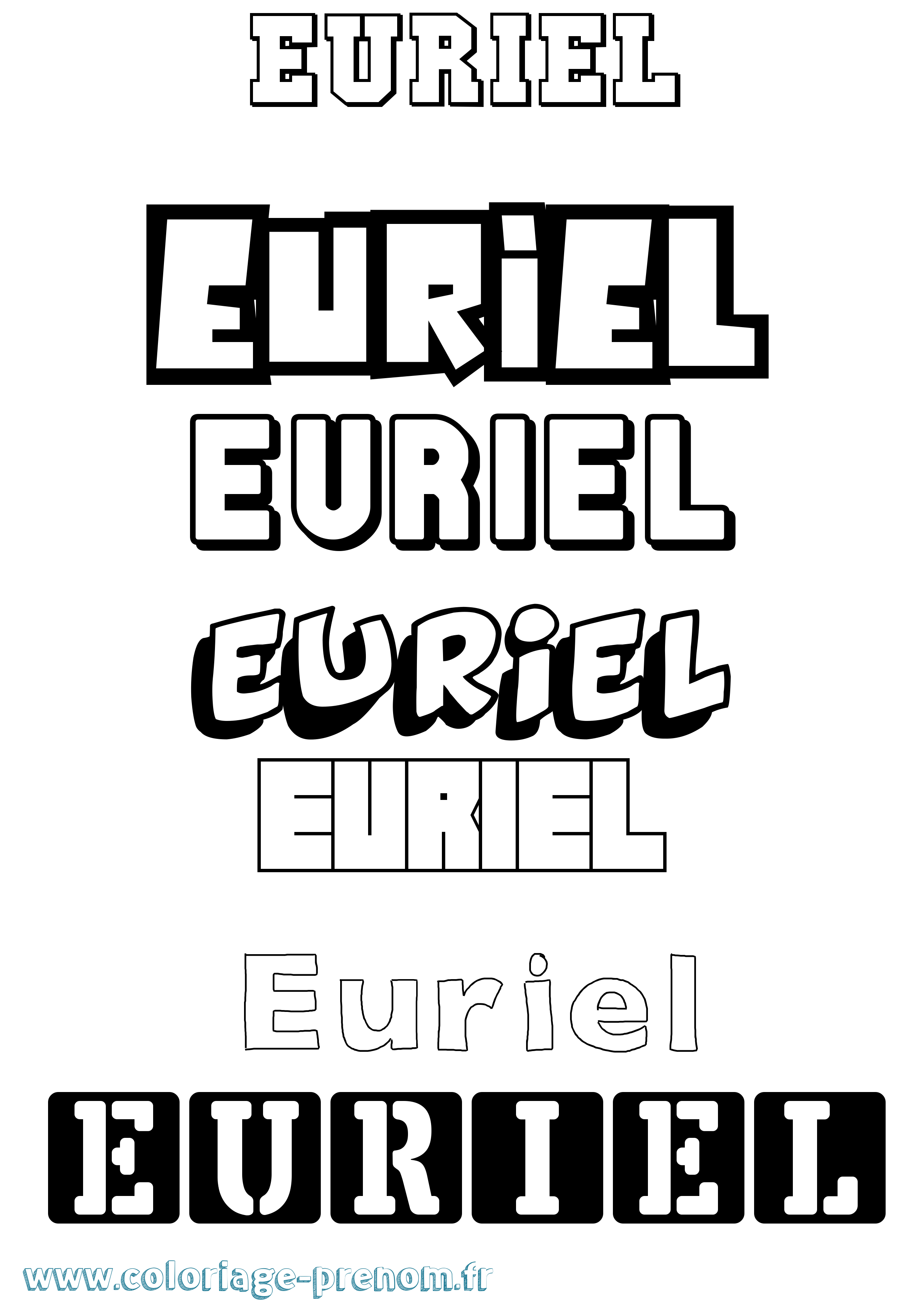 Coloriage prénom Euriel Simple