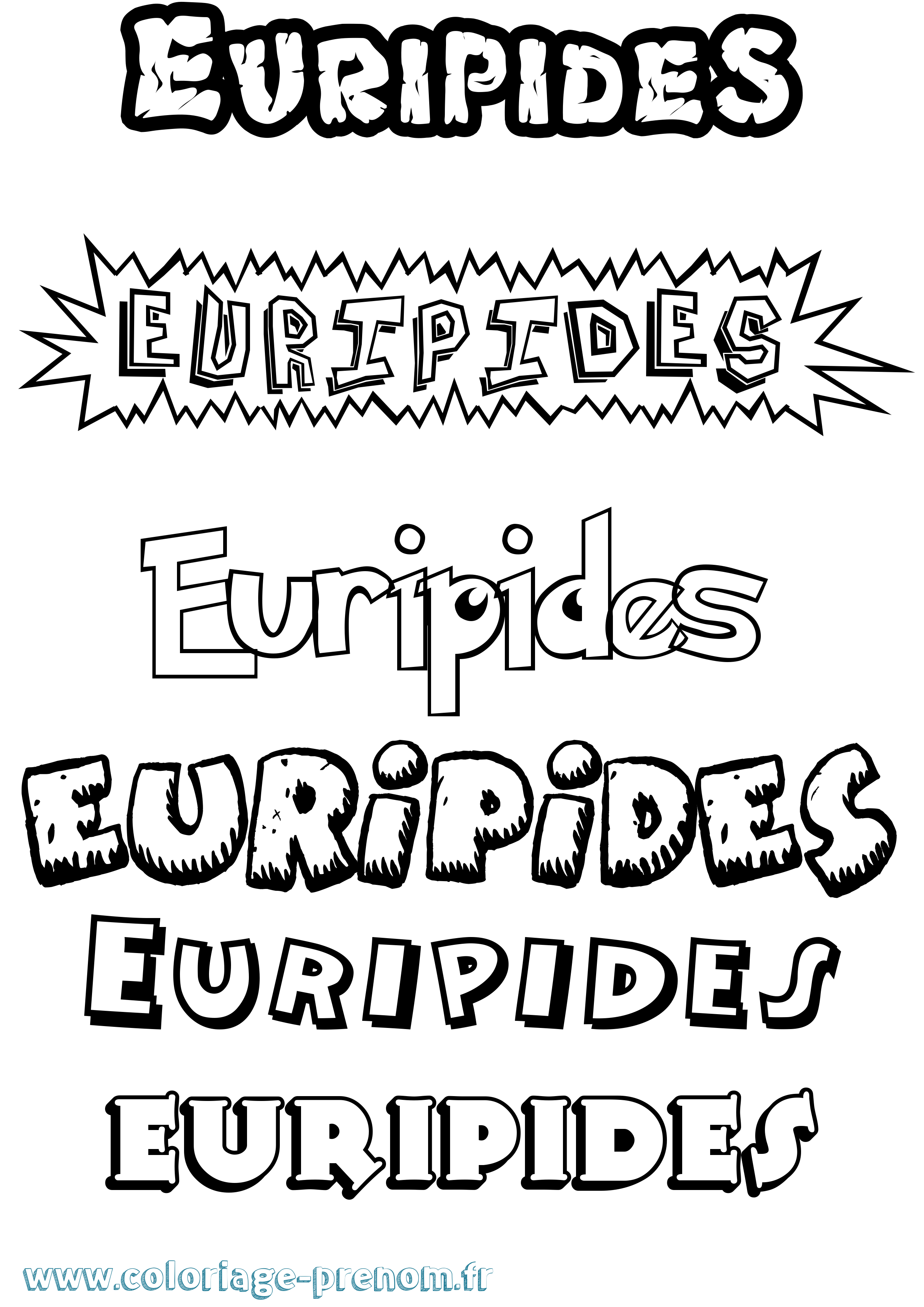 Coloriage prénom Euripides Dessin Animé