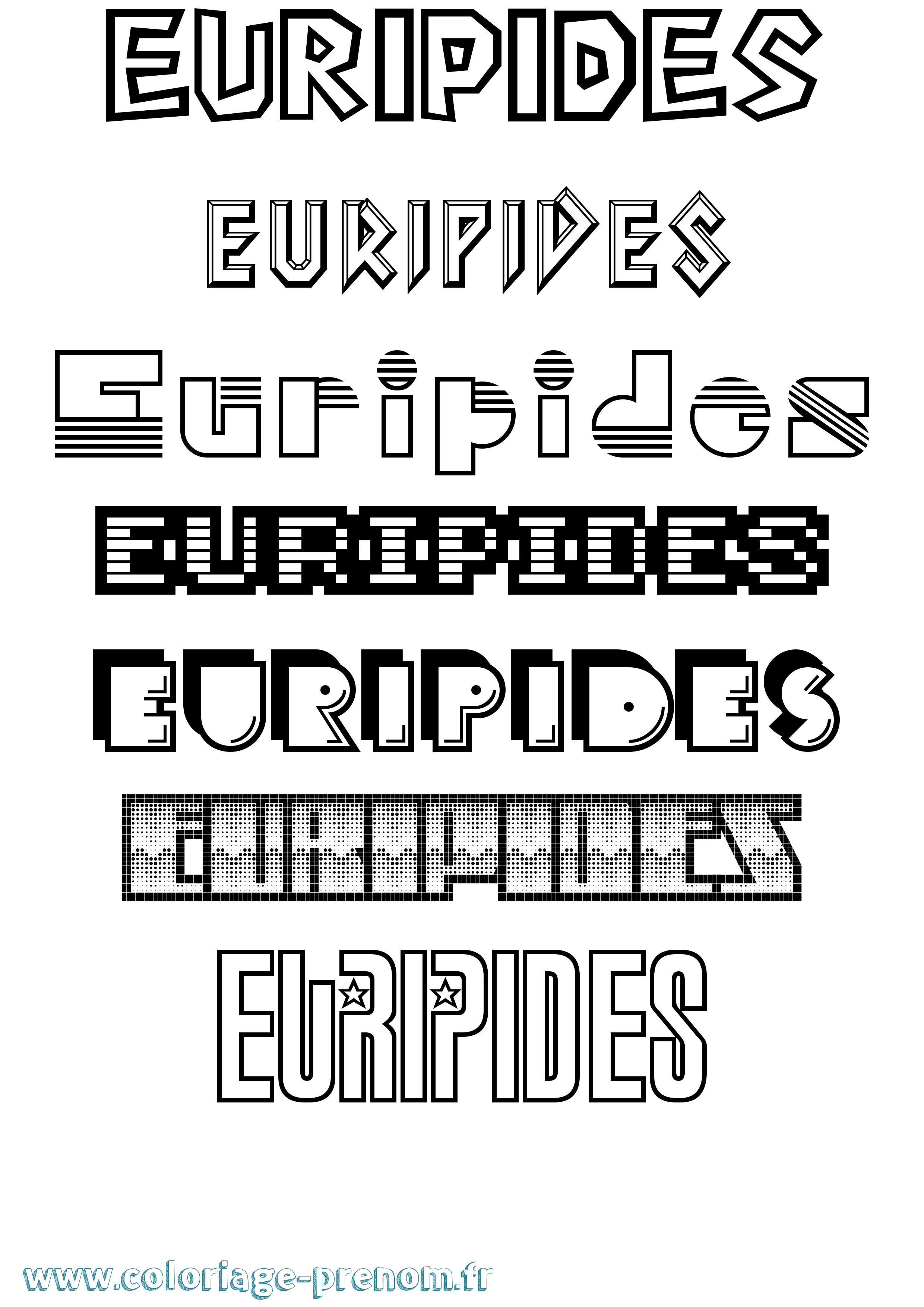 Coloriage prénom Euripides Jeux Vidéos