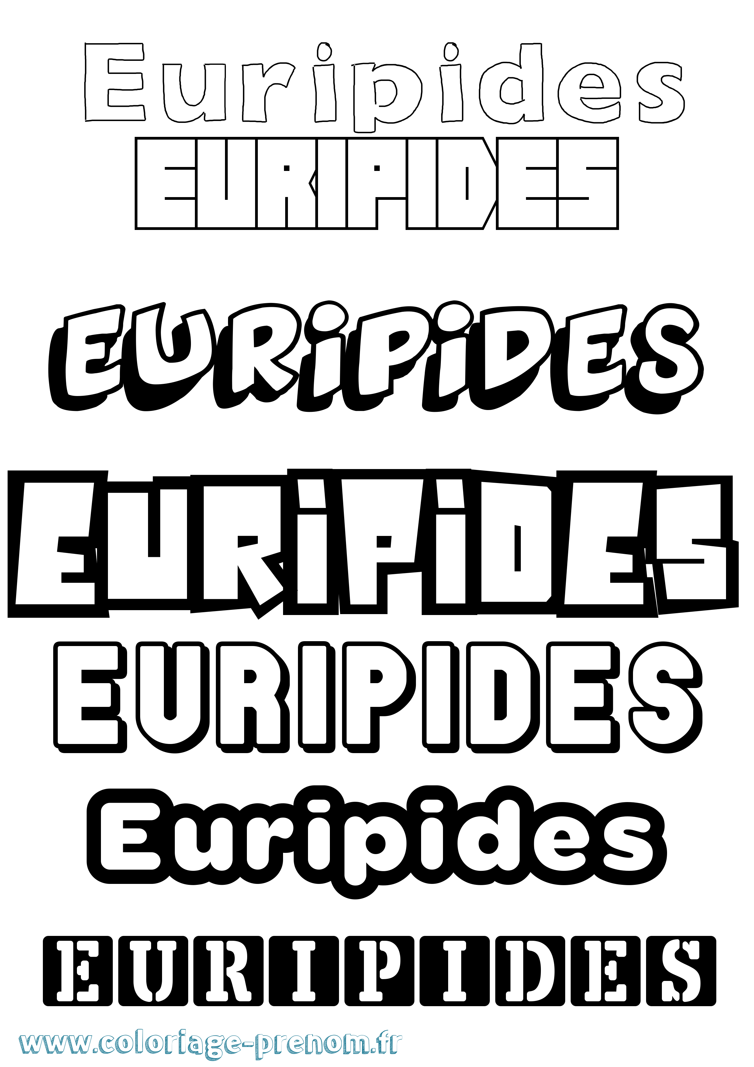 Coloriage prénom Euripides Simple