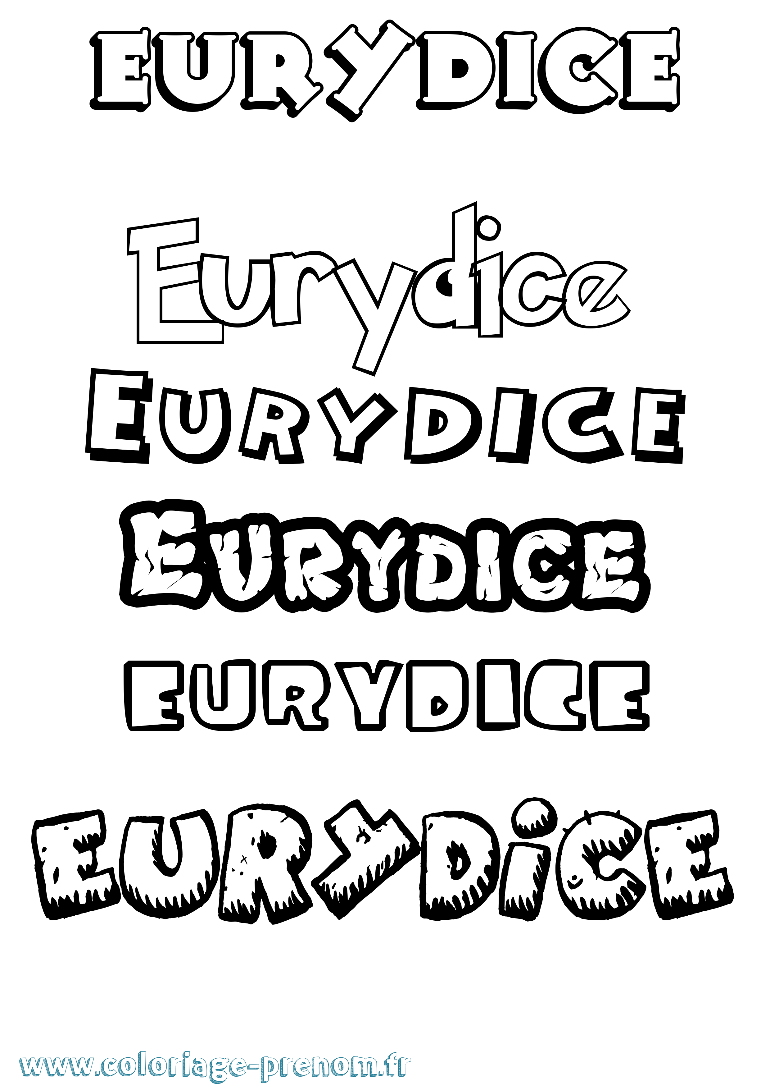 Coloriage prénom Eurydice Dessin Animé