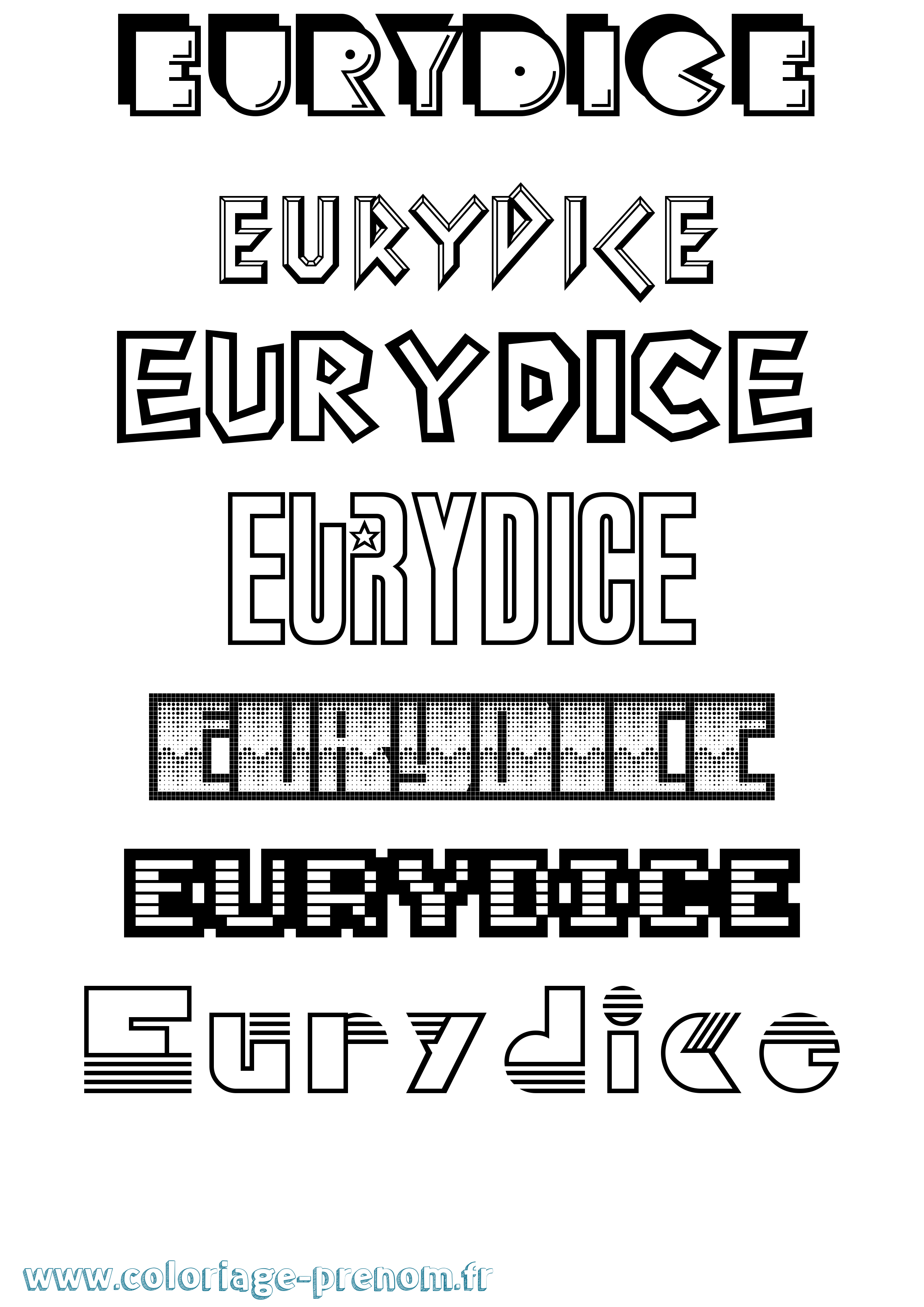 Coloriage prénom Eurydice Jeux Vidéos