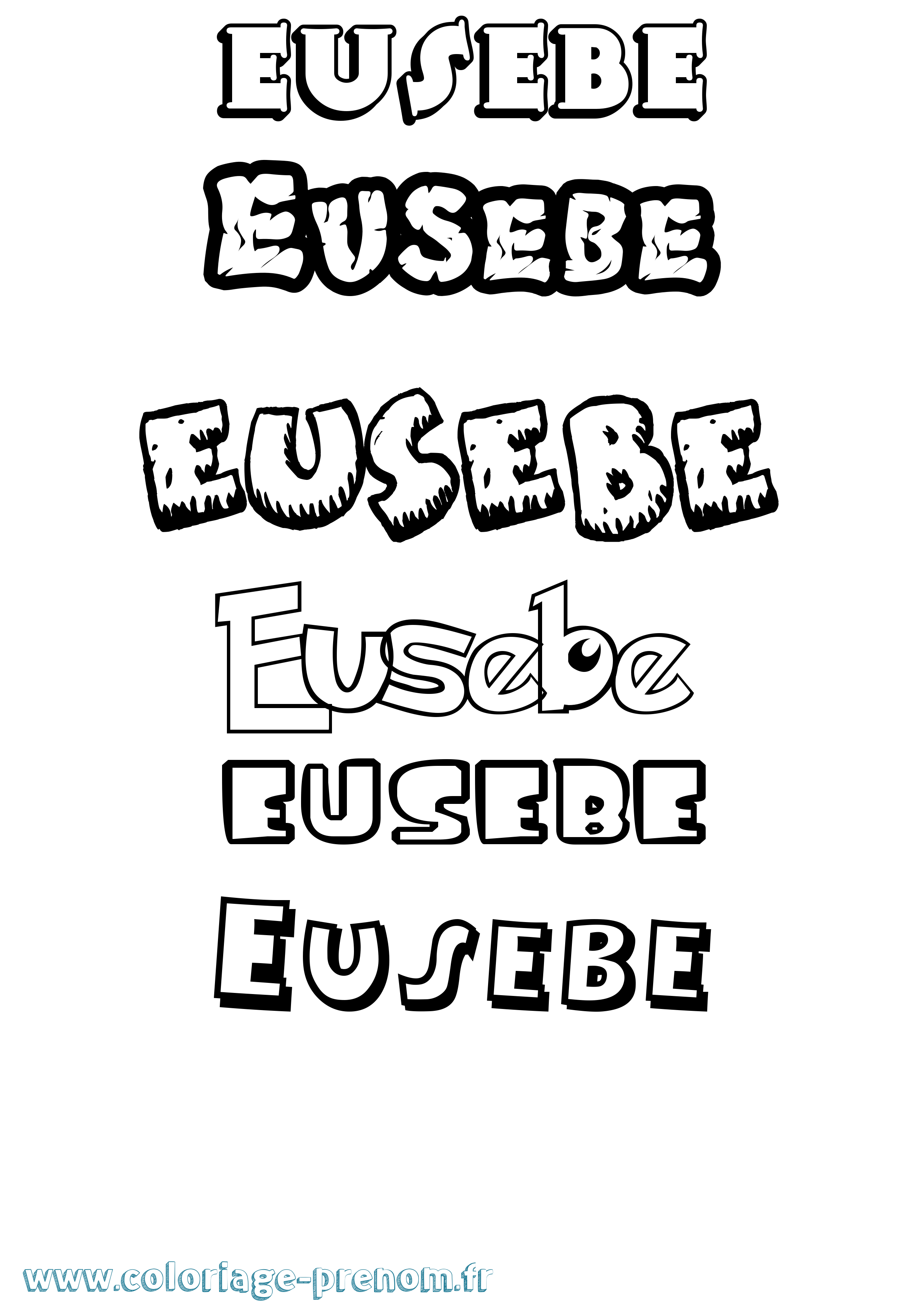 Coloriage prénom Eusebe Dessin Animé