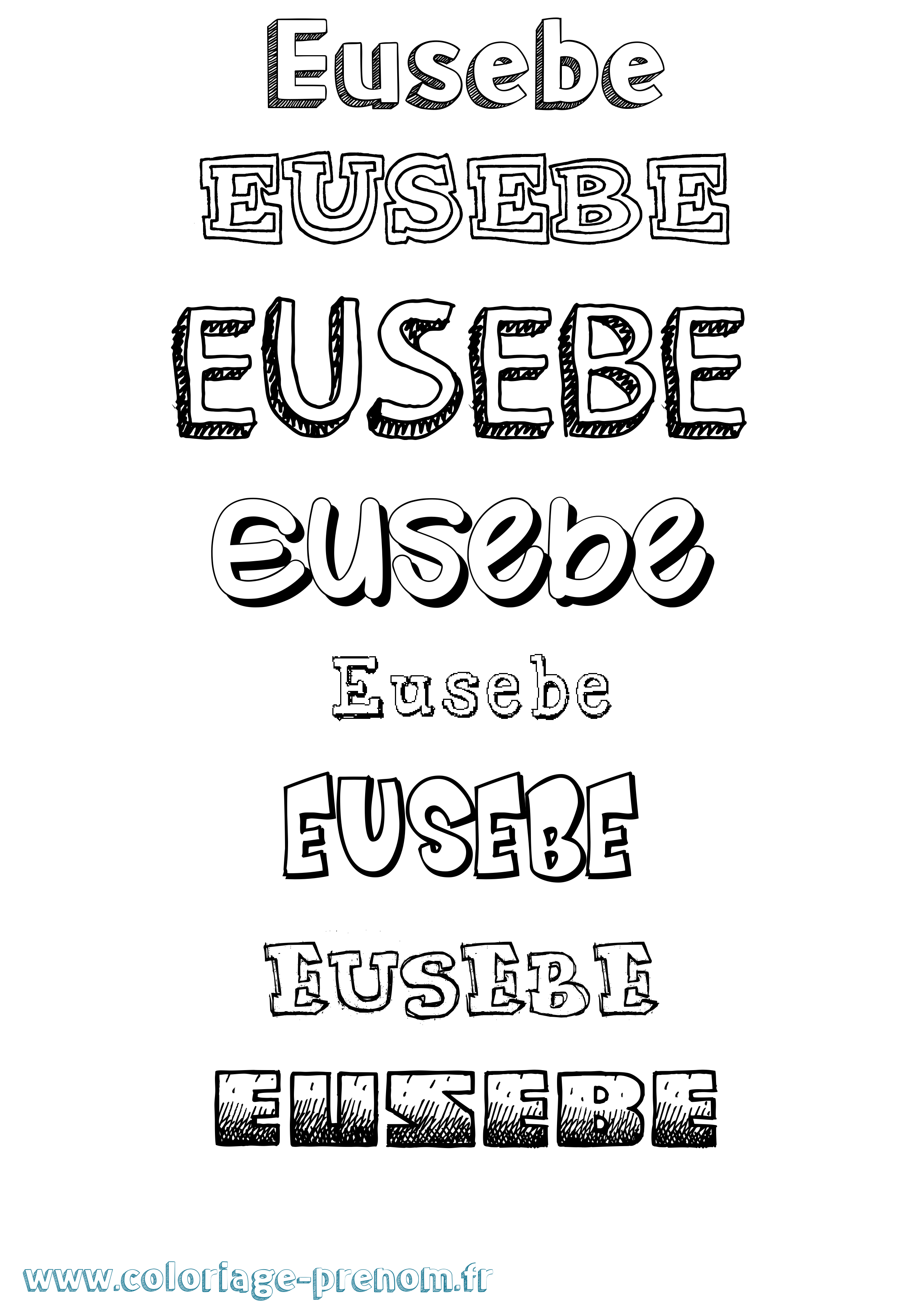 Coloriage prénom Eusebe Dessiné