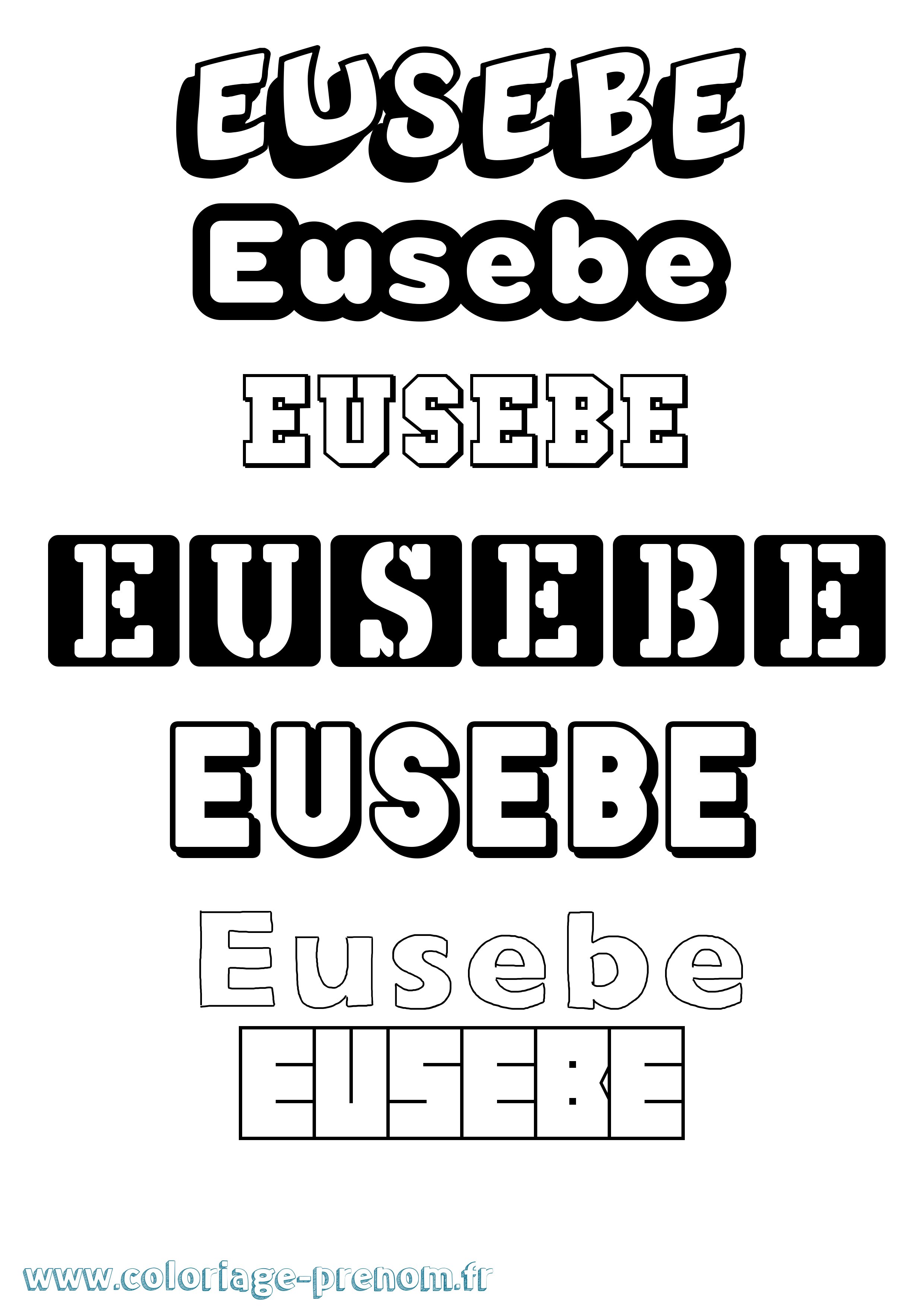 Coloriage prénom Eusebe Simple