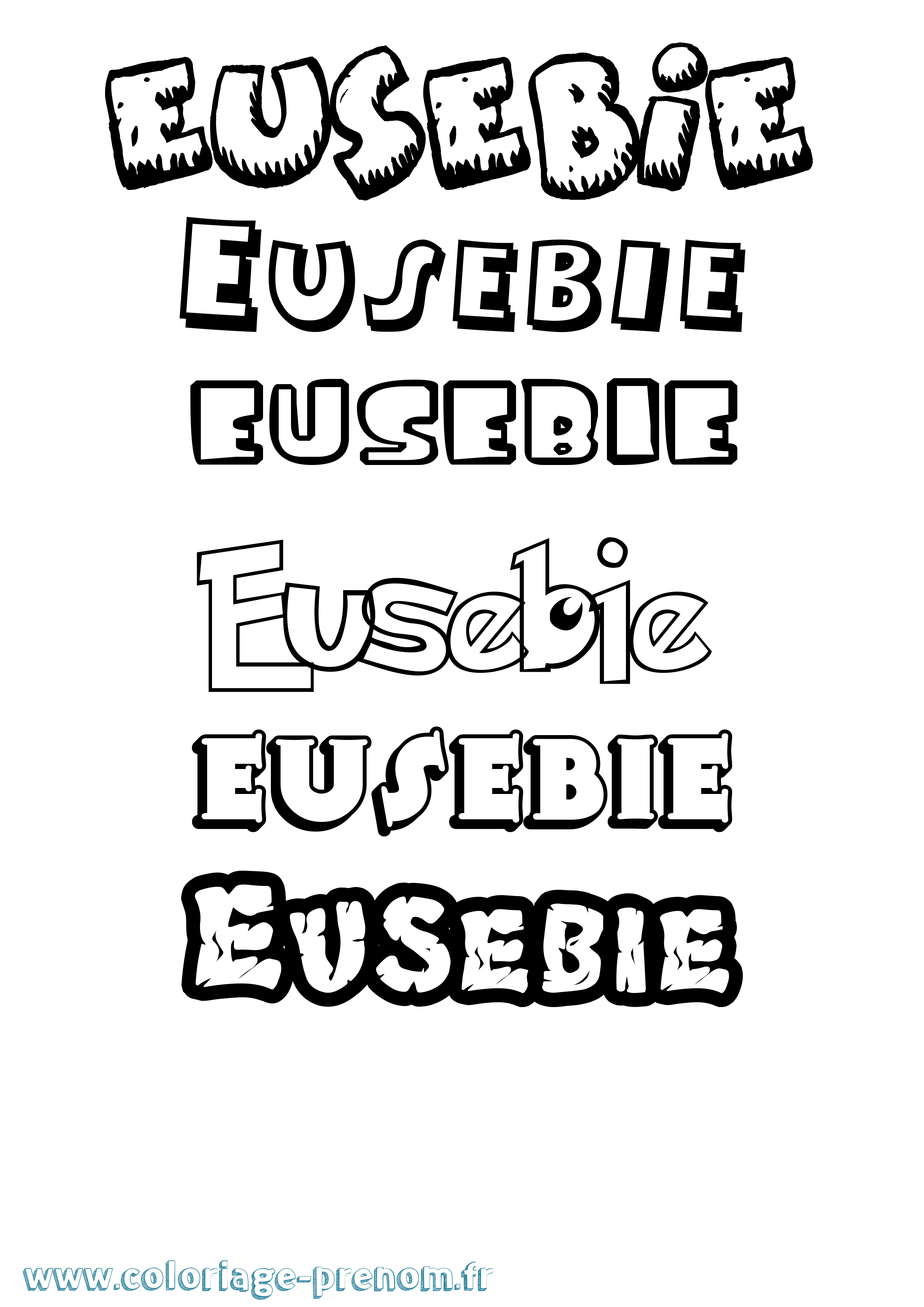 Coloriage Eusebie Dessin Animé Coloriage prénom Eusebie Dessin Animé