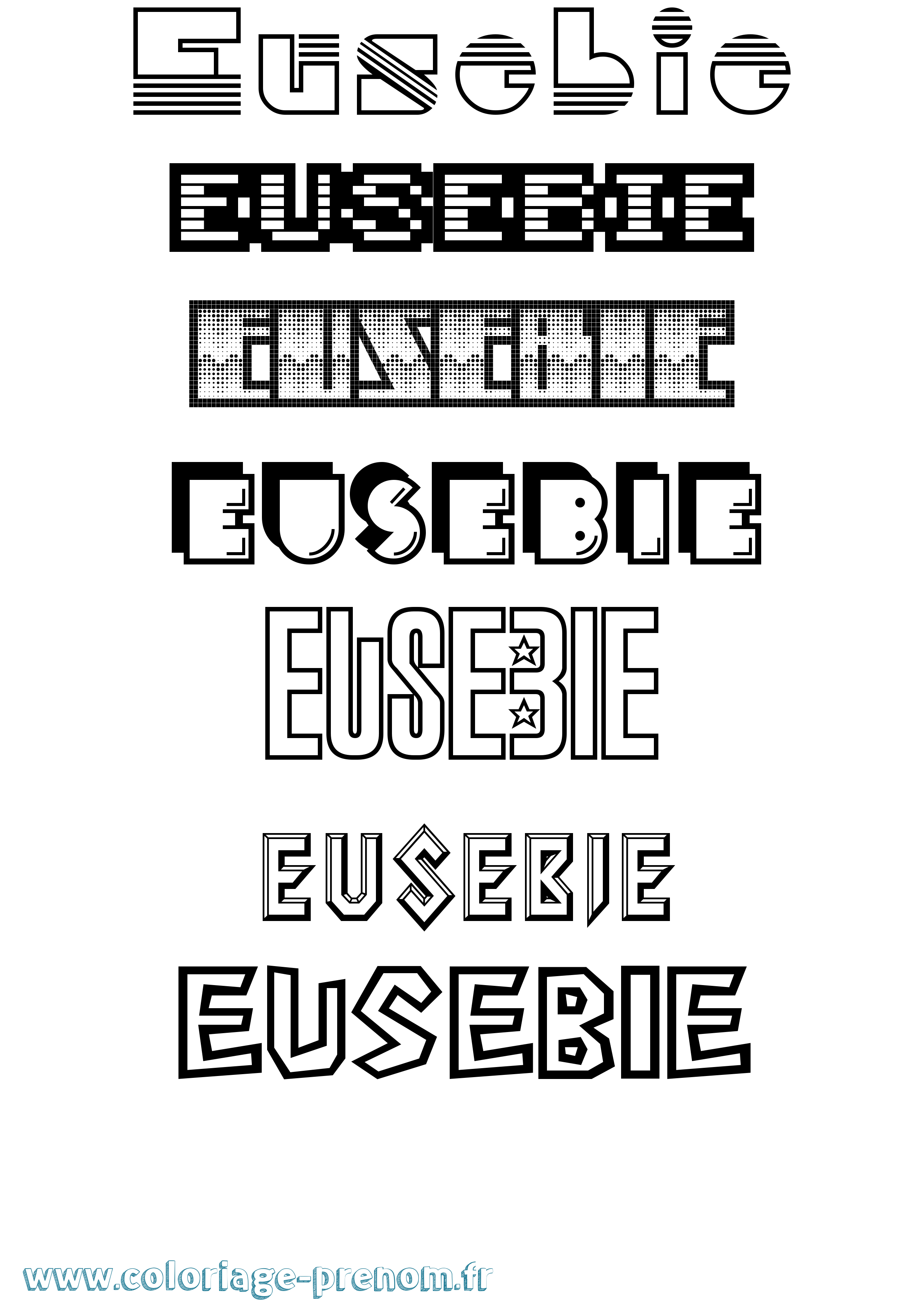 Coloriage Eusebie Jeux Vidéos Coloriage prénom Eusebie Jeux Vidéos