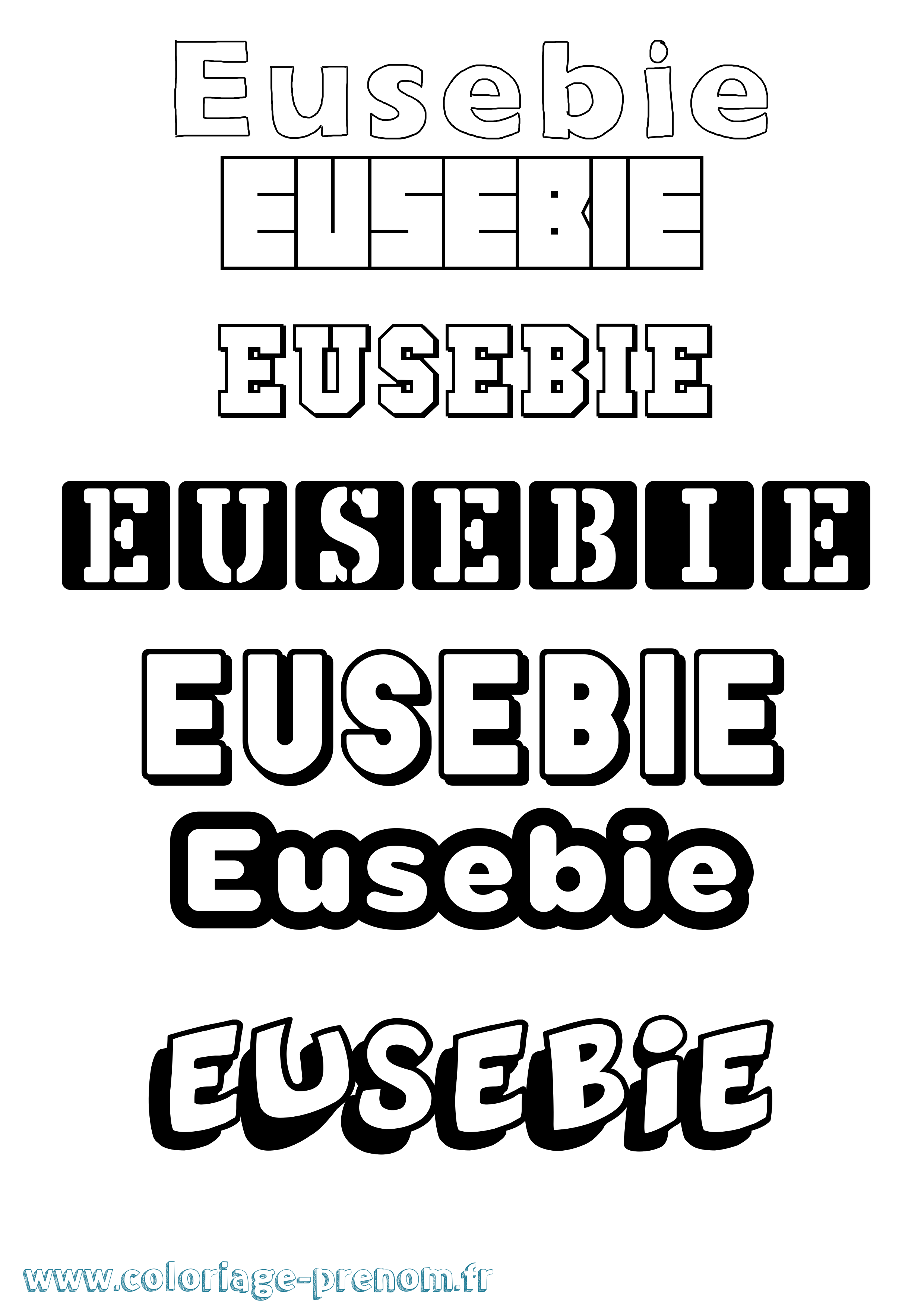 Coloriage Eusebie Simple Coloriage prénom Eusebie Simple