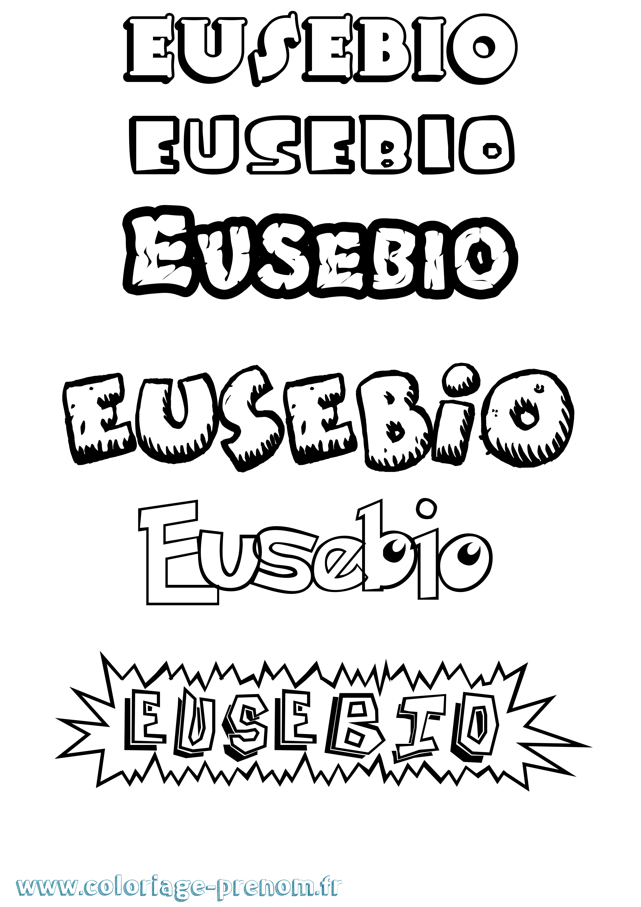 Coloriage prénom Eusebio Dessin Animé