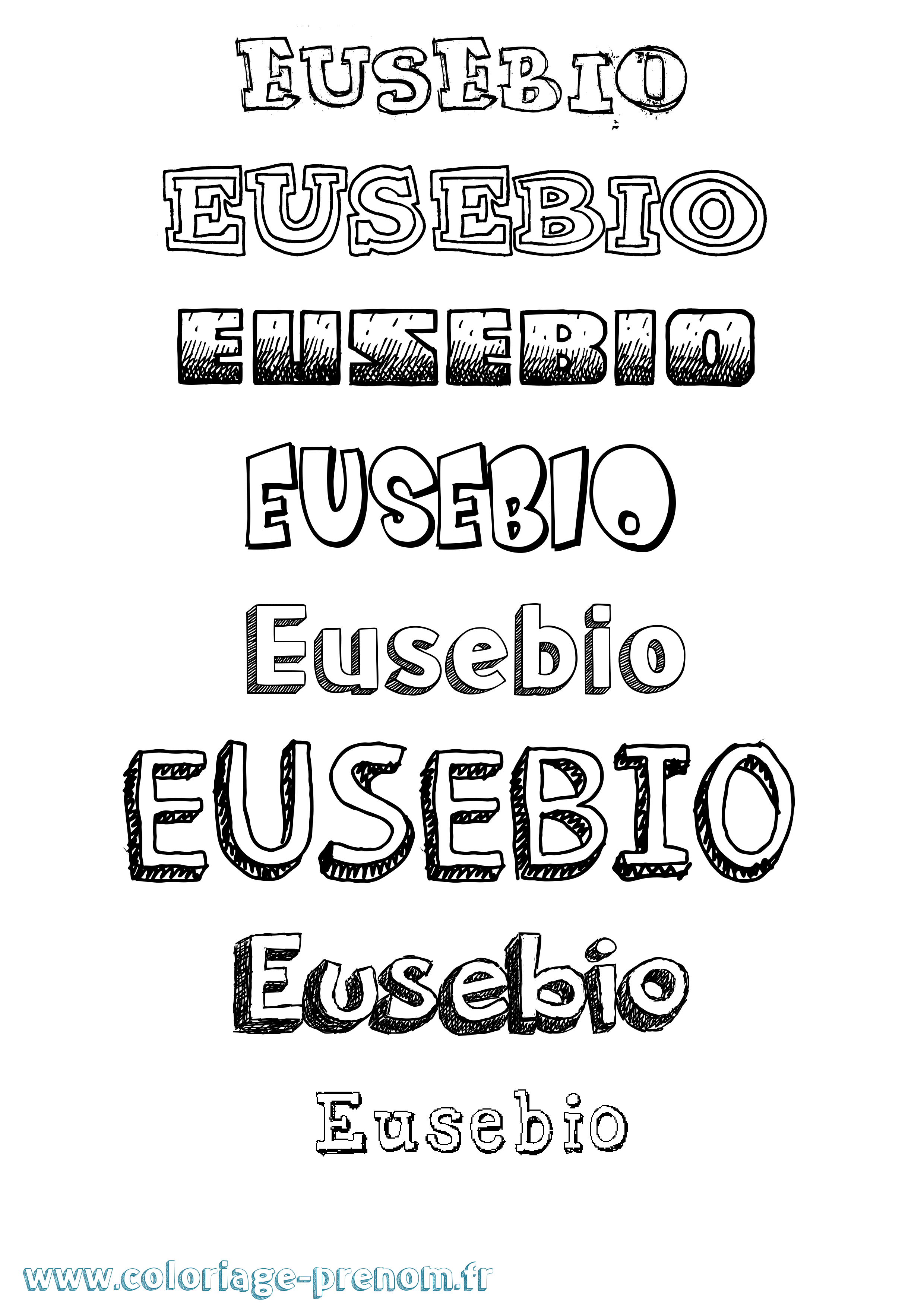 Coloriage prénom Eusebio Dessiné