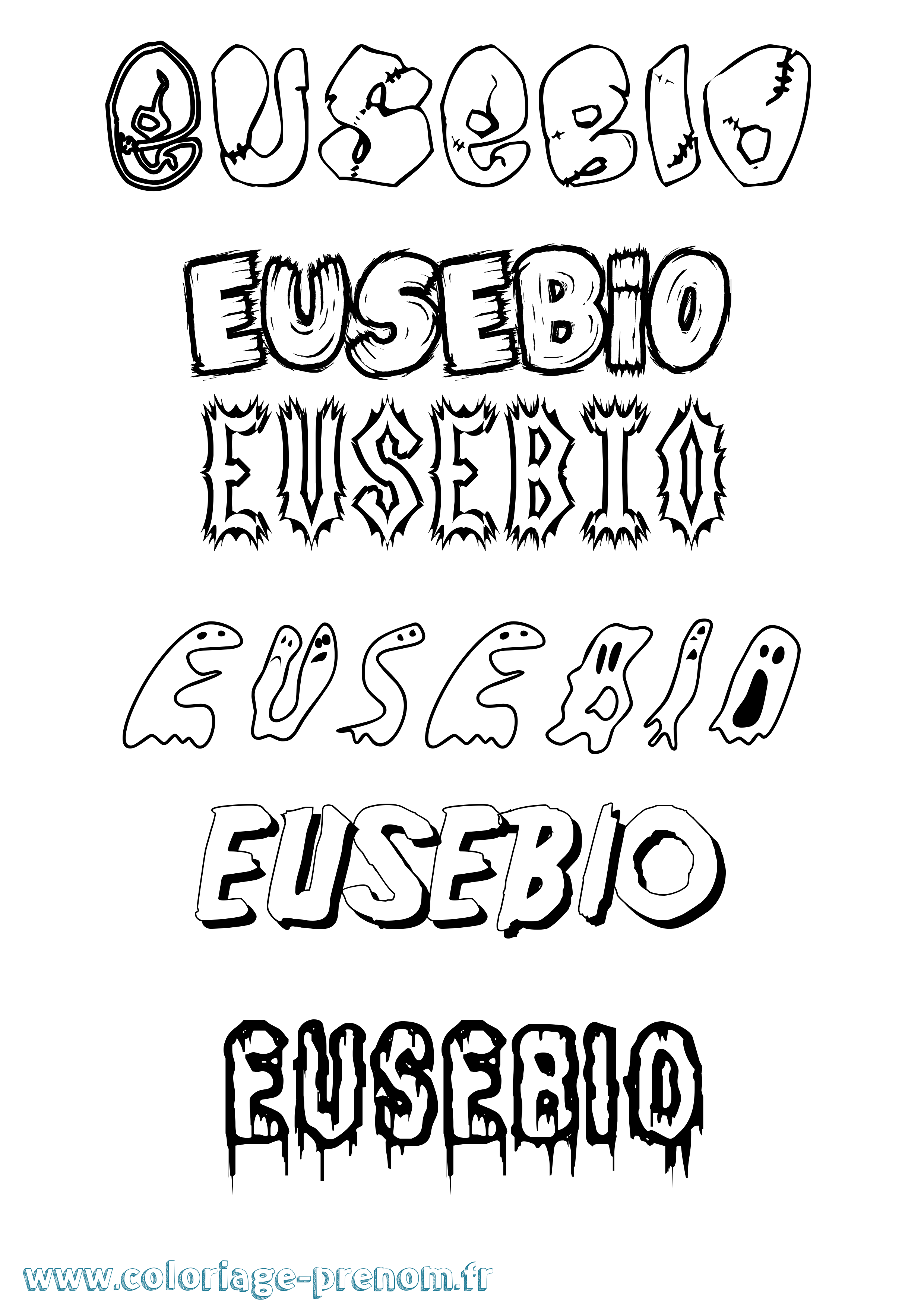 Coloriage prénom Eusebio Frisson